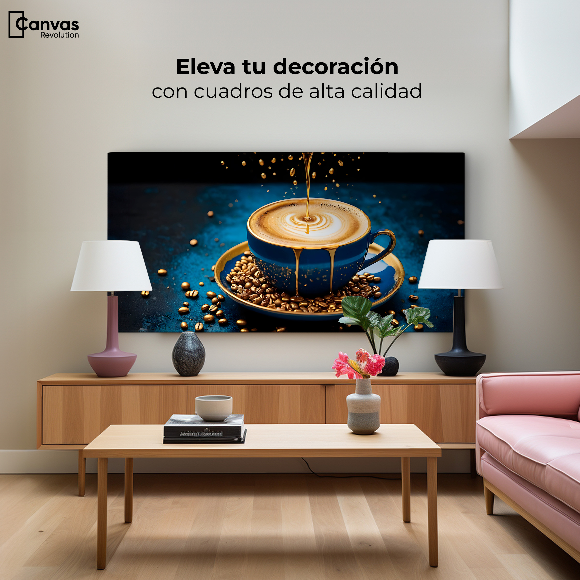 Foto 4 pulgar | Cuadro Decorativo Canvas Esencias Doradas 120x60