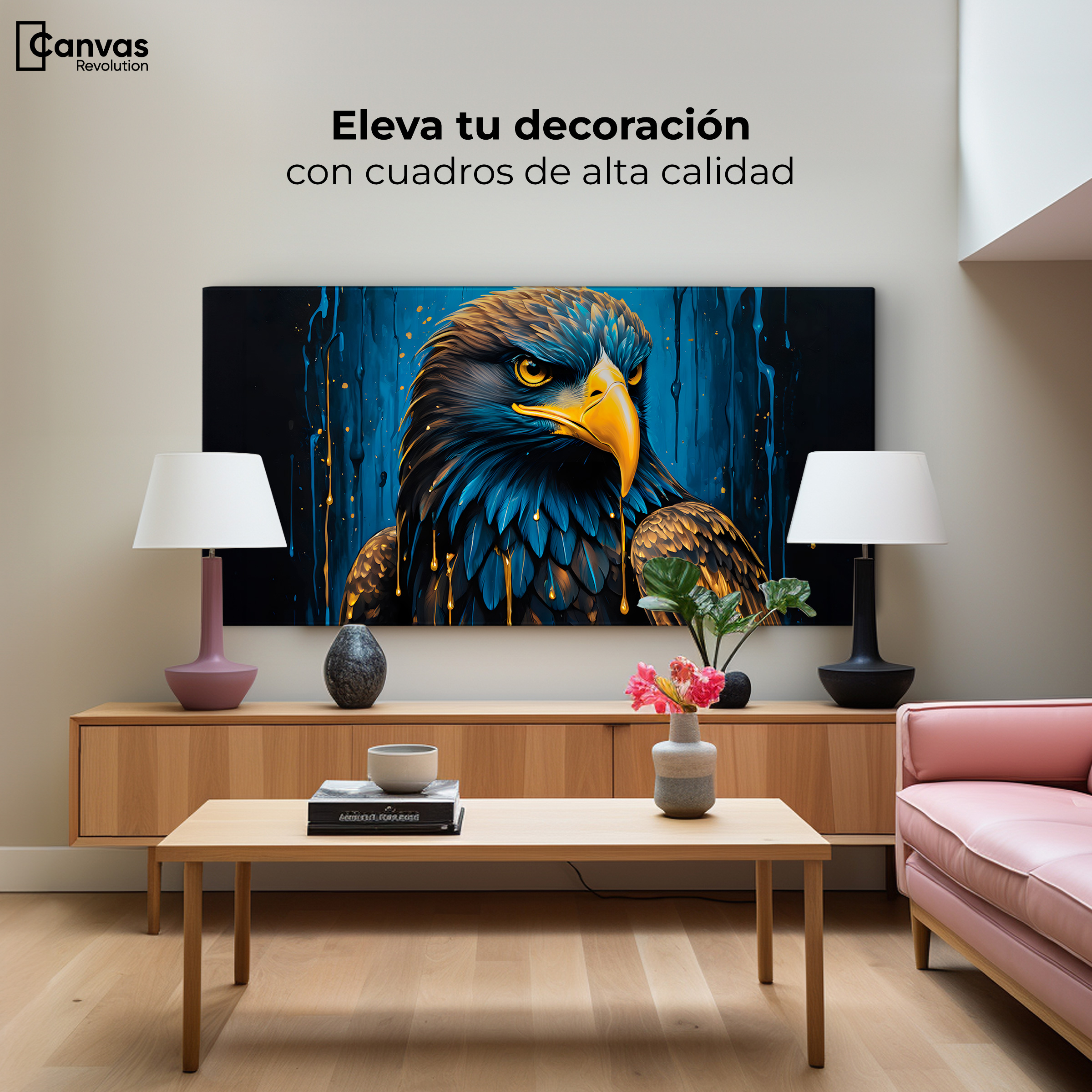 Foto 4 pulgar | Cuadro Decorativo Canvas Plumas Celestiales 120x60
