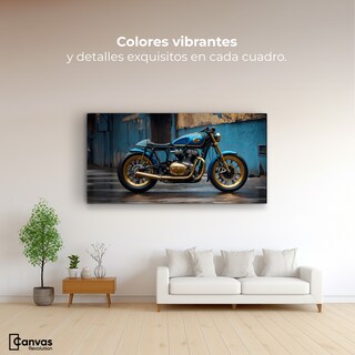 Foto 2 | Cuadro Decorativo Canvas Motocicleta Azul 120x60