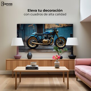 Foto 3 | Cuadro Decorativo Canvas Motocicleta Azul 120x60
