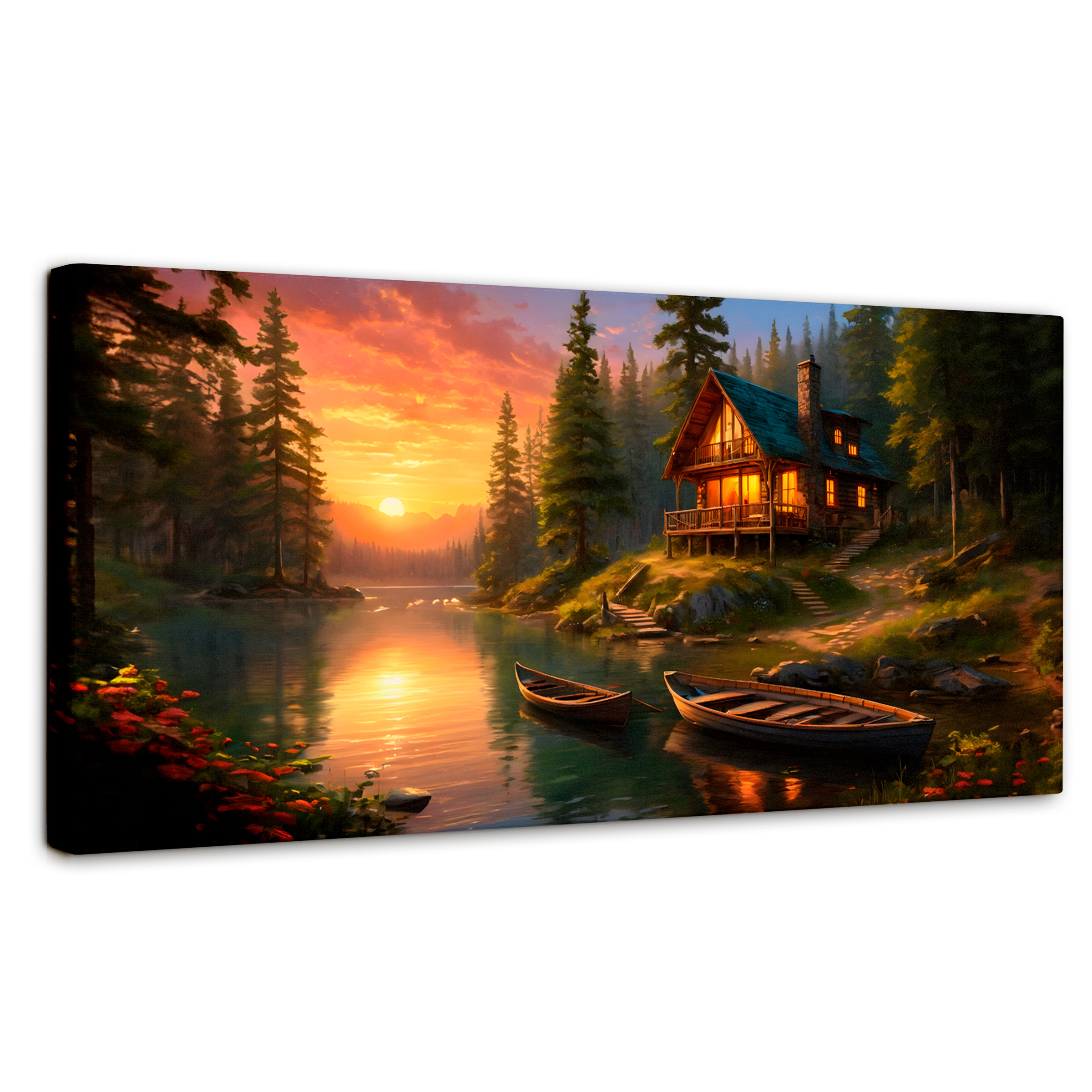 Foto 1 | Cuadro Decorativo Canvas Atardecer Tranquilo 120x60