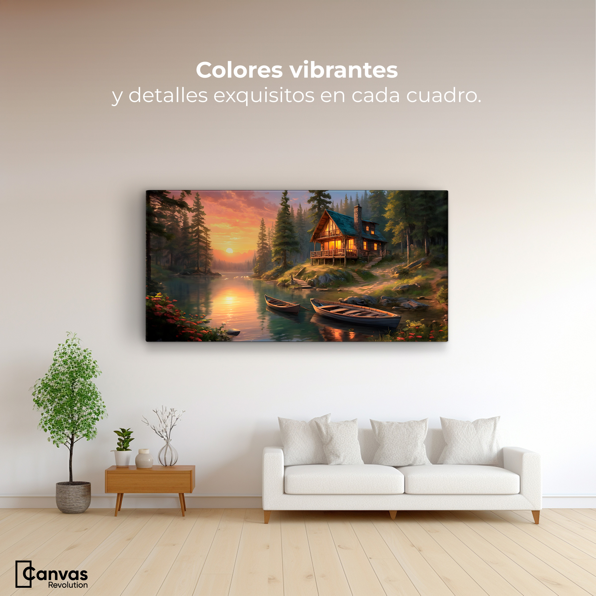 Foto 3 pulgar | Cuadro Decorativo Canvas Atardecer Tranquilo 120x60