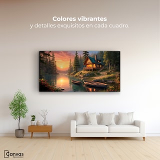 Foto 2 | Cuadro Decorativo Canvas Atardecer Tranquilo 120x60