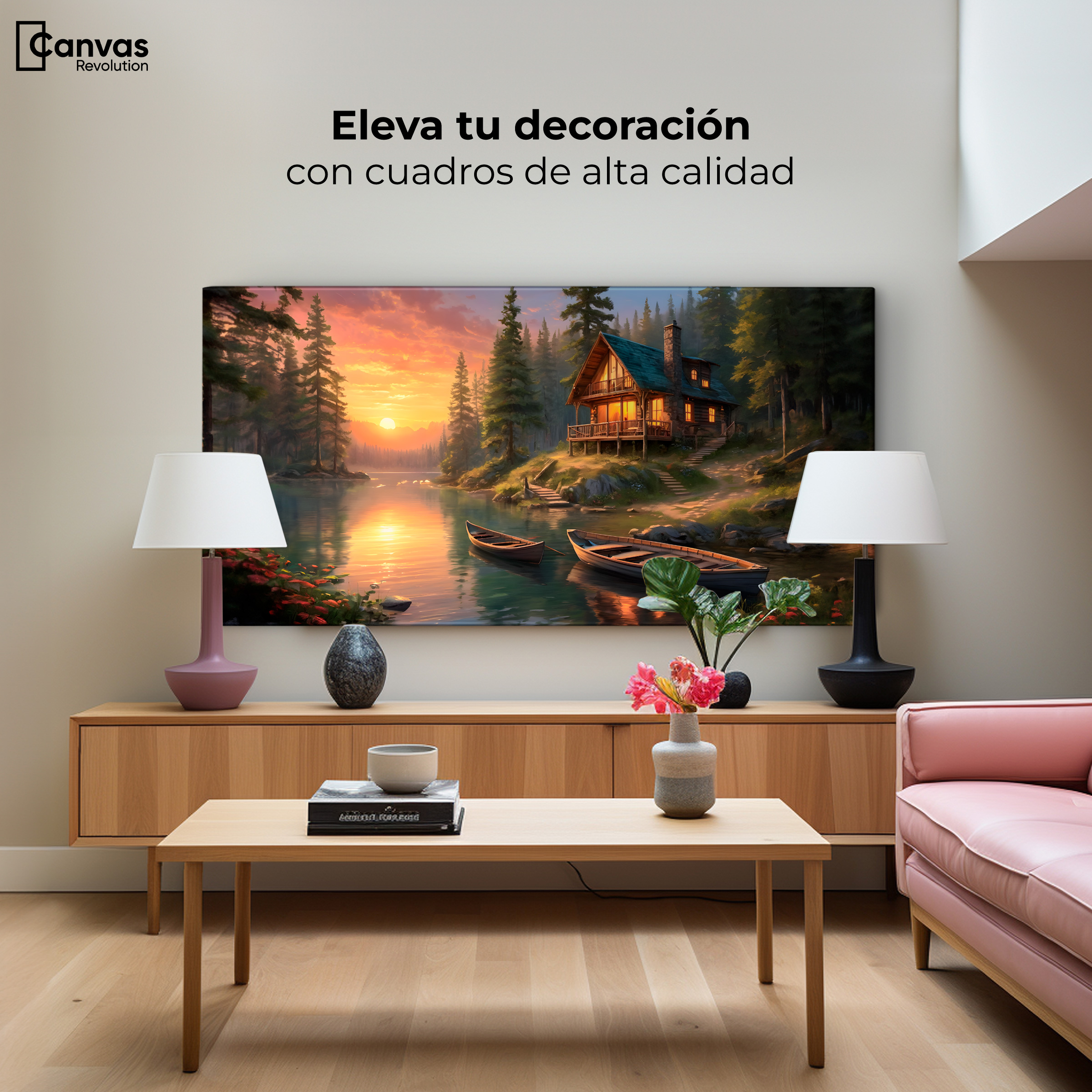 Foto 4 pulgar | Cuadro Decorativo Canvas Atardecer Tranquilo 120x60