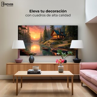 Foto 3 | Cuadro Decorativo Canvas Atardecer Tranquilo 120x60