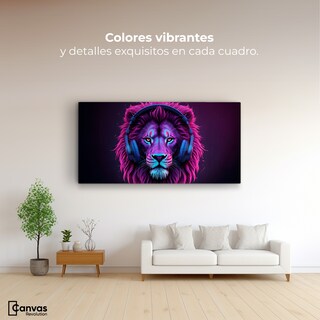 Foto 2 | Cuadro Decorativo Canvas León Electrónico 120x60