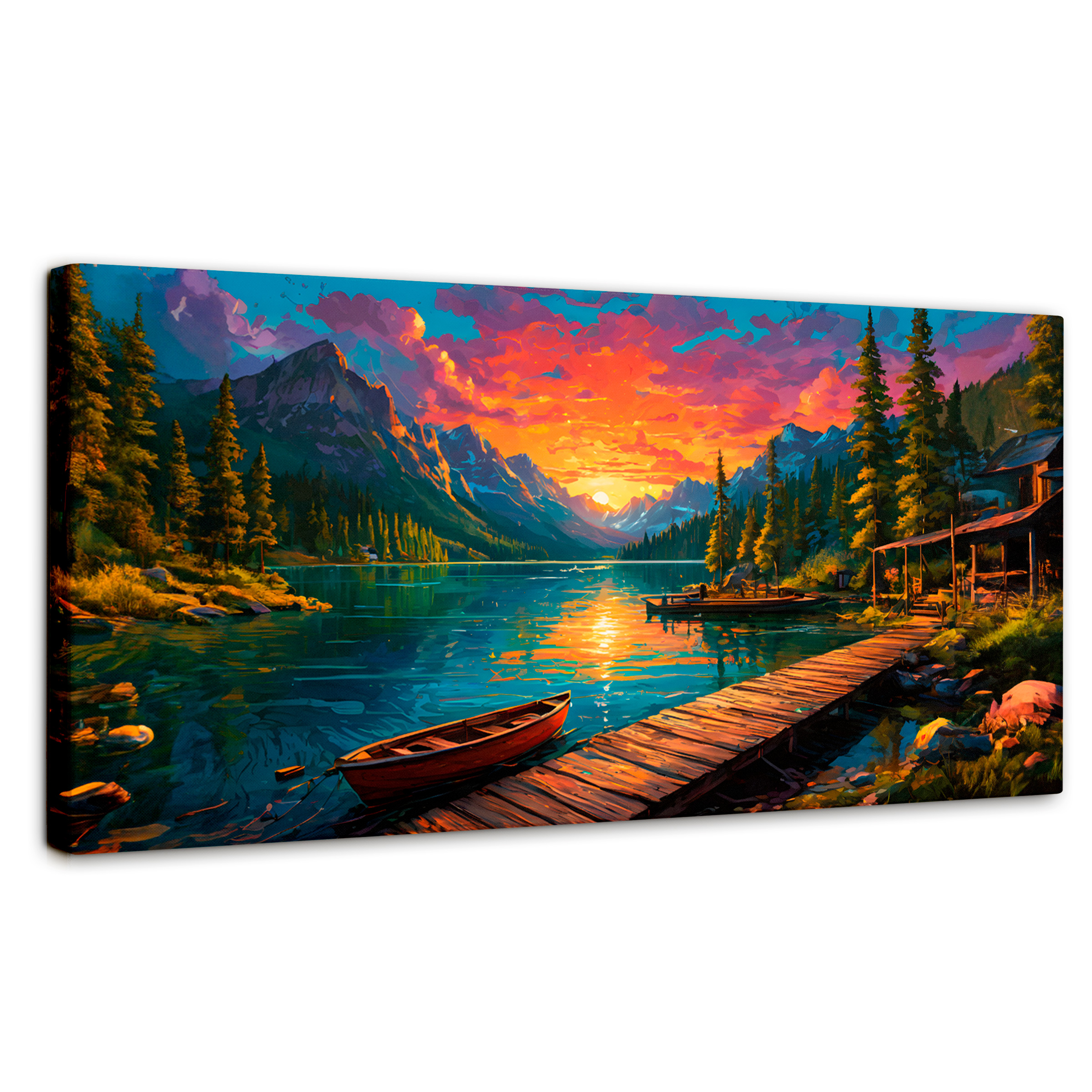 Cuadro Decorativo Canvas Atardecer Brillante 120x60