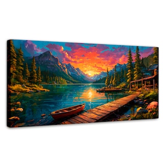 Foto 1 | Cuadro Decorativo Canvas Atardecer Brillante 120x60
