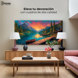 Foto 3 | Cuadro Decorativo Canvas Atardecer Brillante 120x60