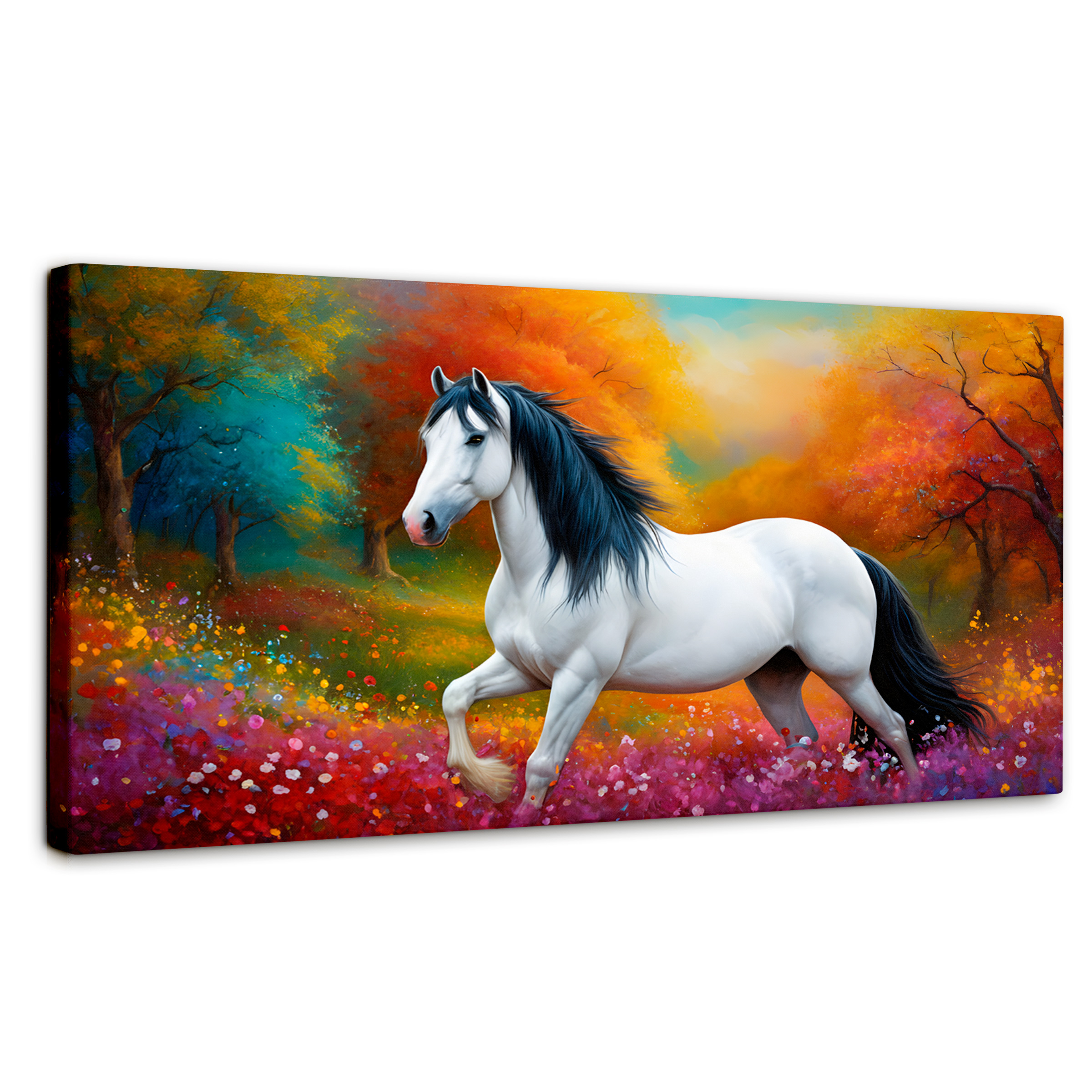 Cuadro Decorativo Canvas Caballo Galopando 120x60