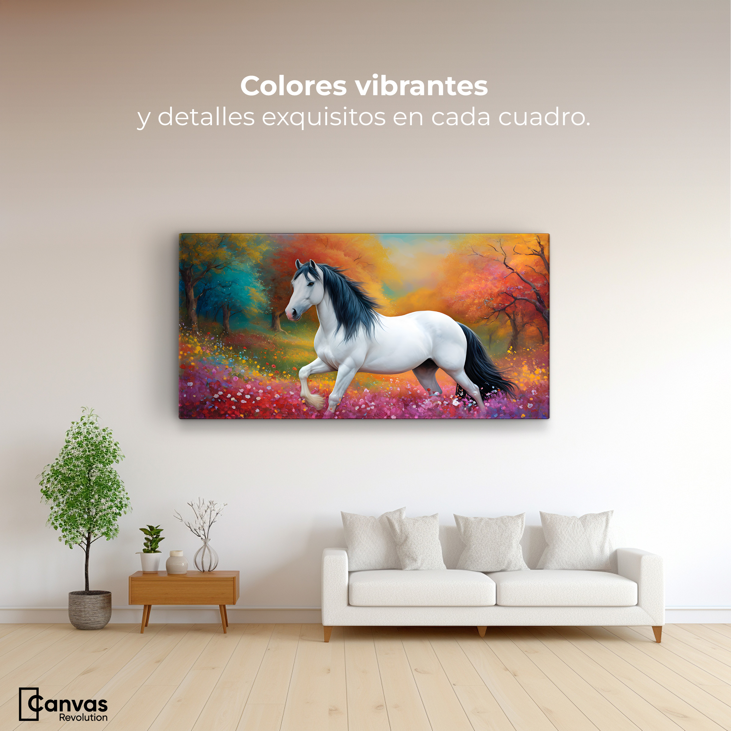 Foto 3 pulgar | Cuadro Decorativo Canvas Caballo Galopando 120x60