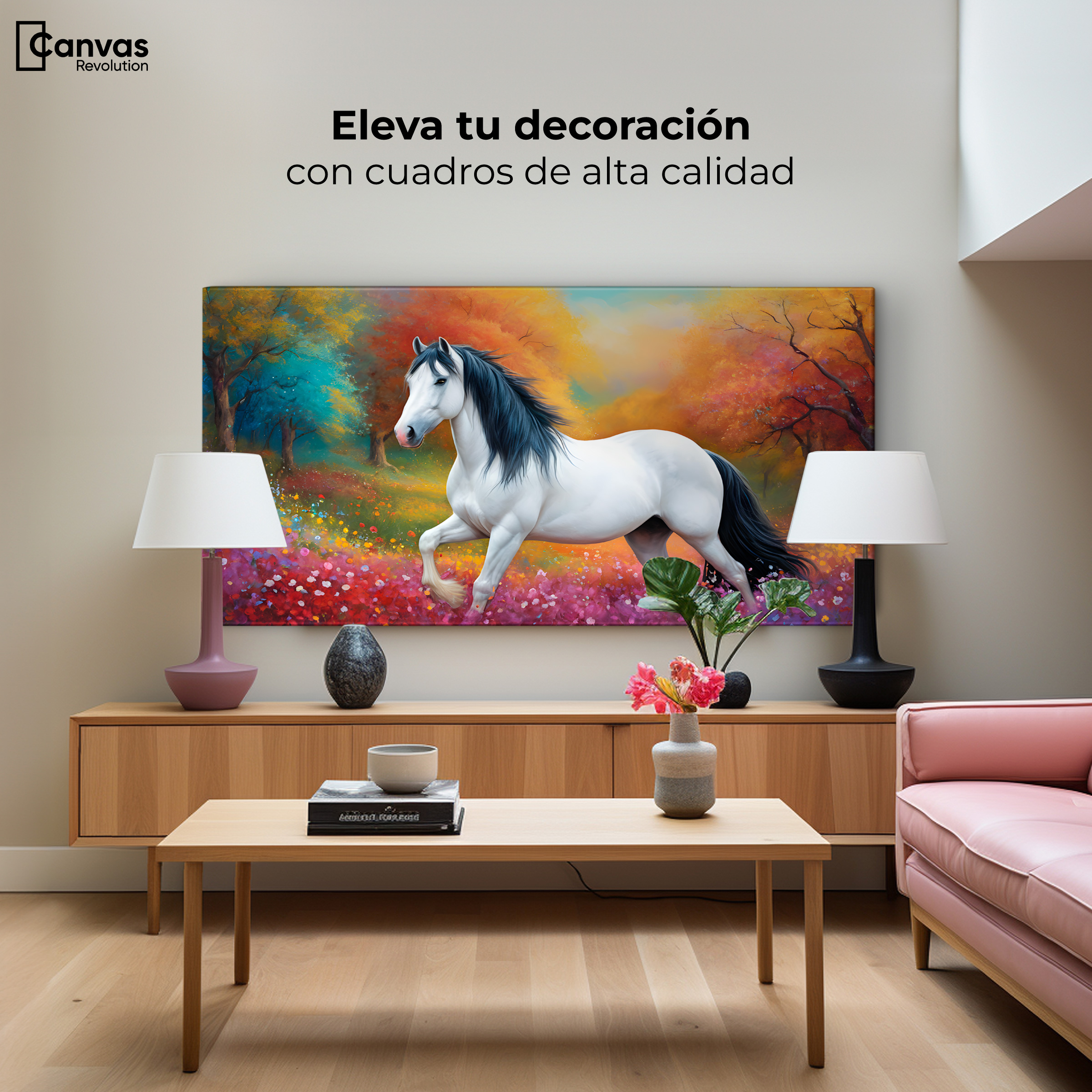 Foto 4 pulgar | Cuadro Decorativo Canvas Caballo Galopando 120x60