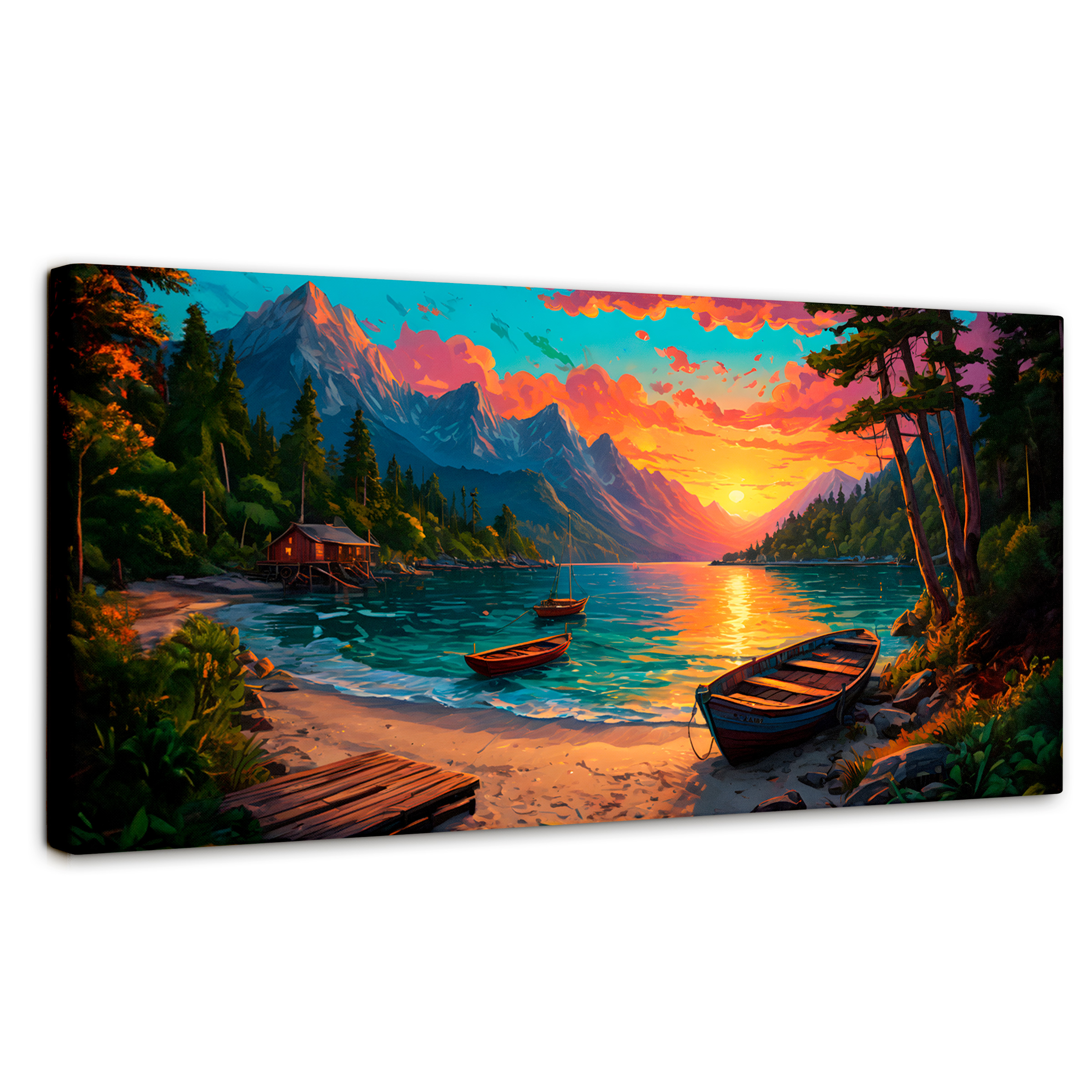 Cuadro Decorativo Canvas Atardecer Hermoso 120x60