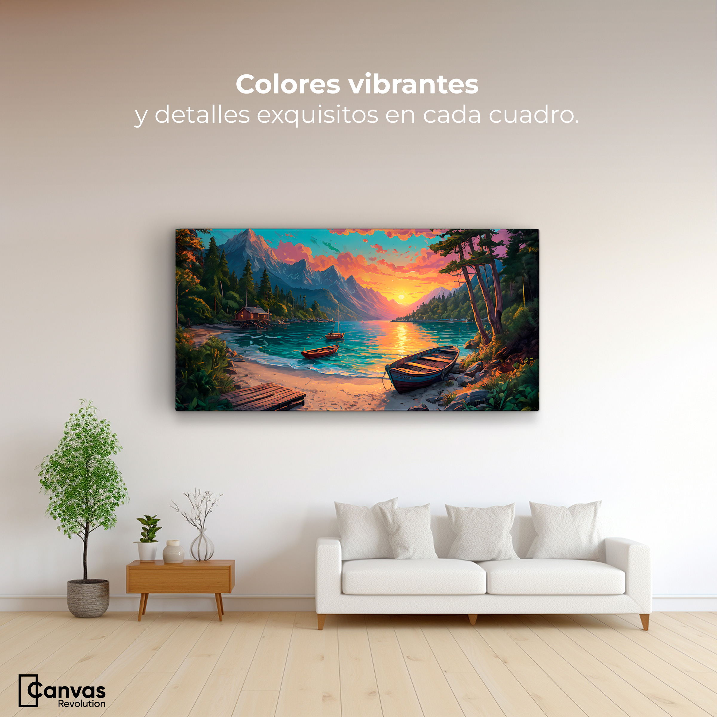 Foto 3 pulgar | Cuadro Decorativo Canvas Atardecer Hermoso 120x60