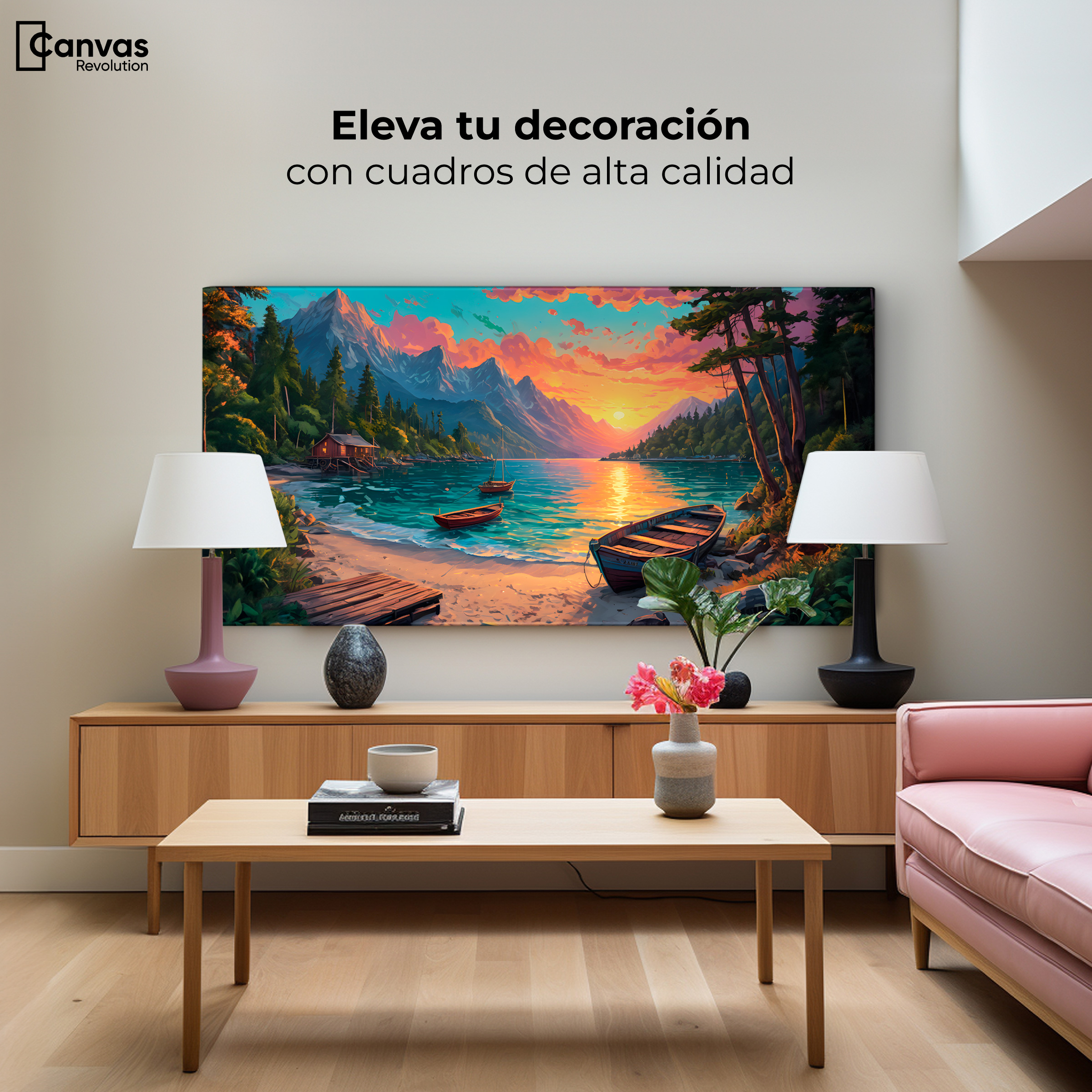 Foto 4 pulgar | Cuadro Decorativo Canvas Atardecer Hermoso 120x60