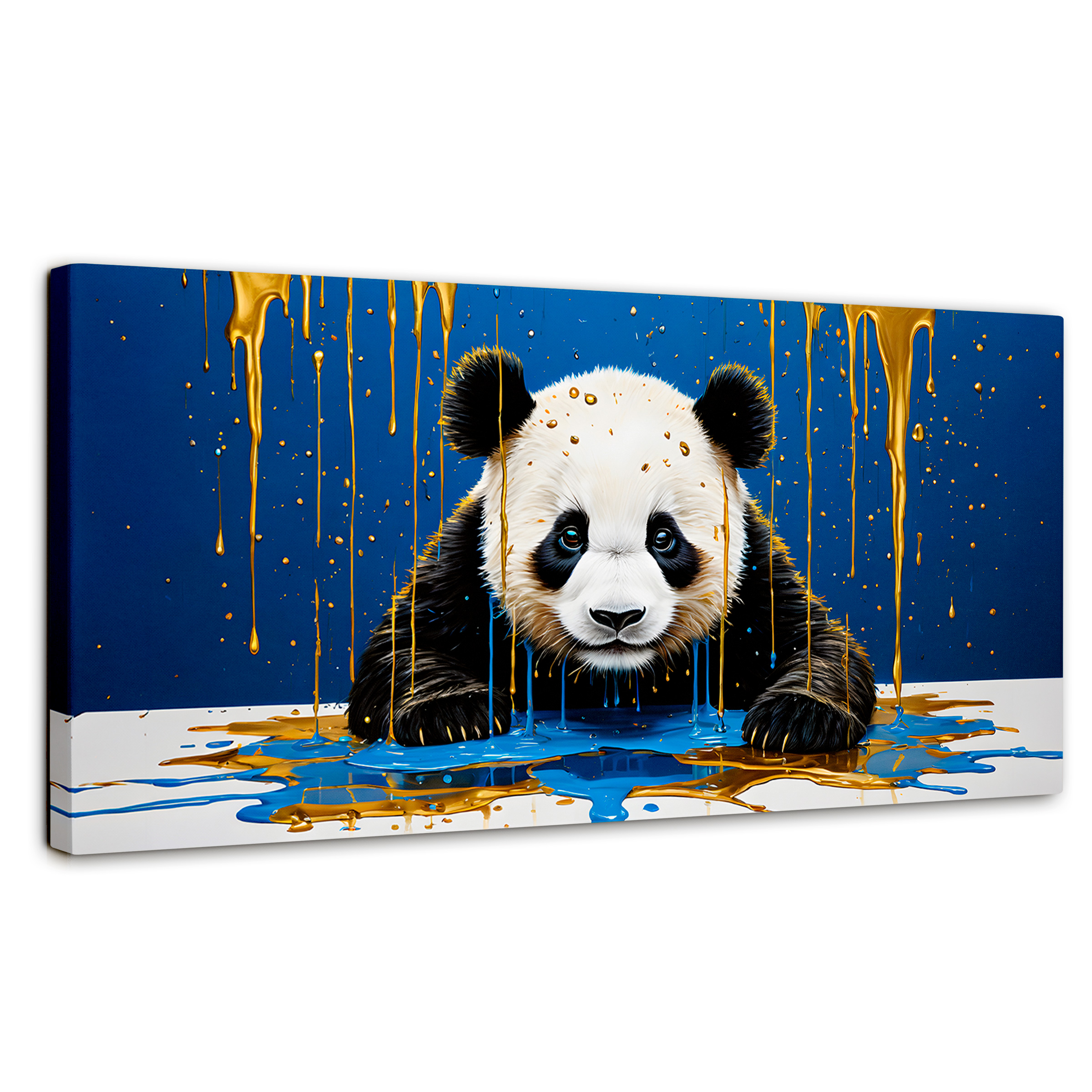 Foto 2 pulgar | Cuadro Decorativo Canvas Panda Azul Profundo 120x60