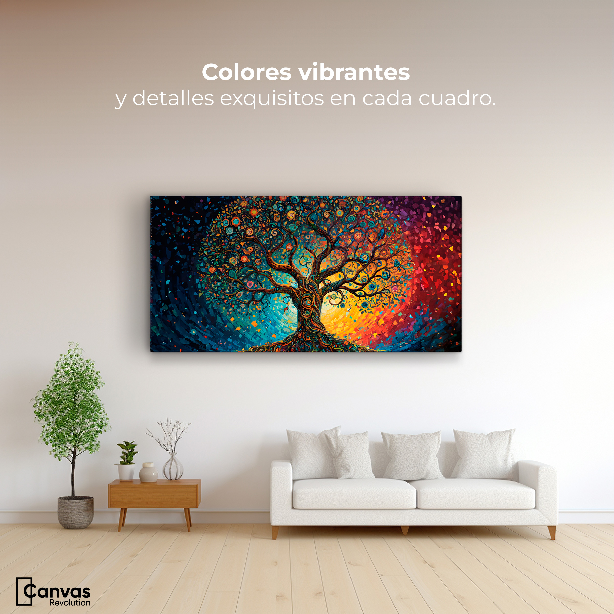 Foto 3 pulgar | Cuadro Decorativo Canvas Árbol Hoja Vibrante 120x60