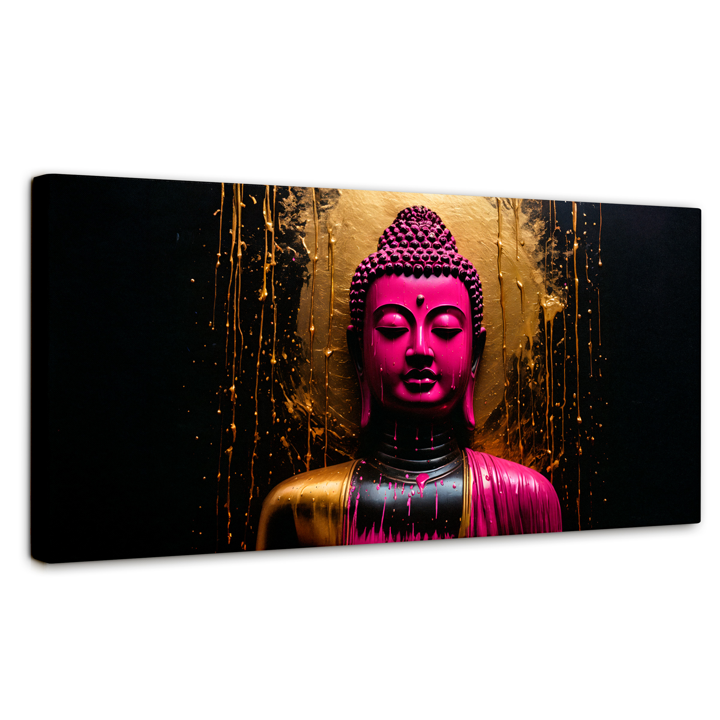 Cuadro Decorativo Canvas Buda Meditación Vibrante 120x60