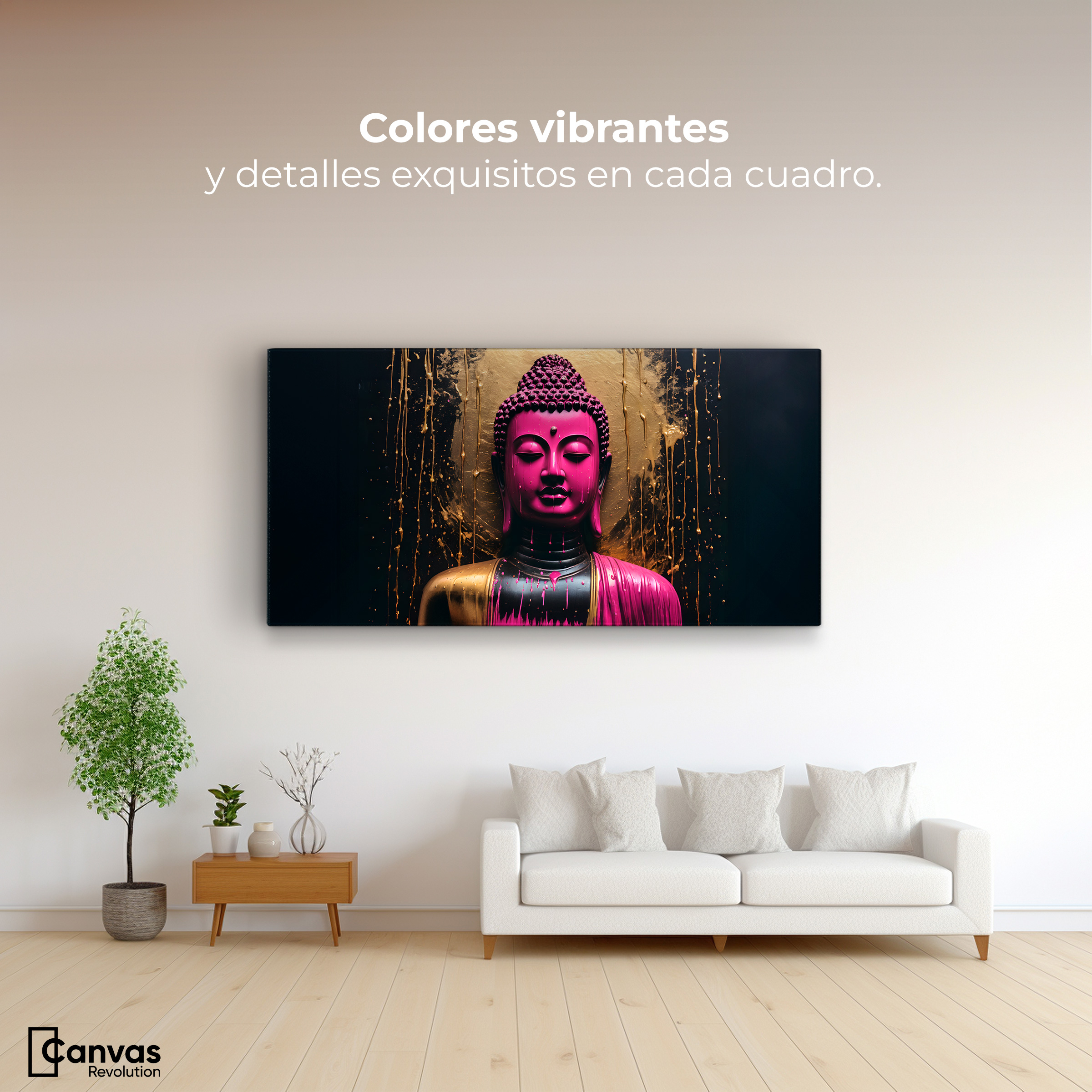 Foto 2 | Cuadro Decorativo Canvas Buda Meditación Vibrante 120x60