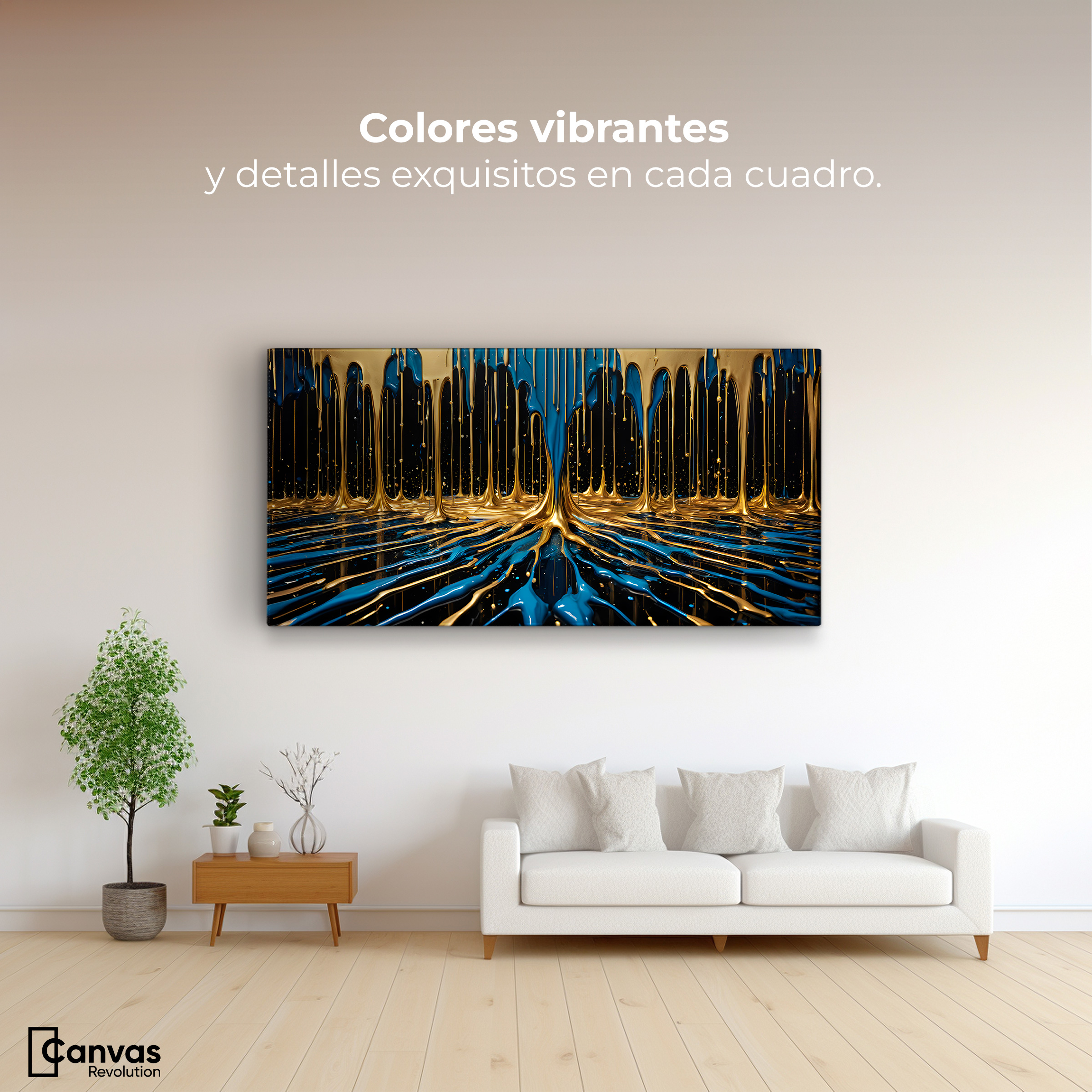 Foto 3 pulgar | Cuadro Decorativo Canvas Simetría Líquida 120x60