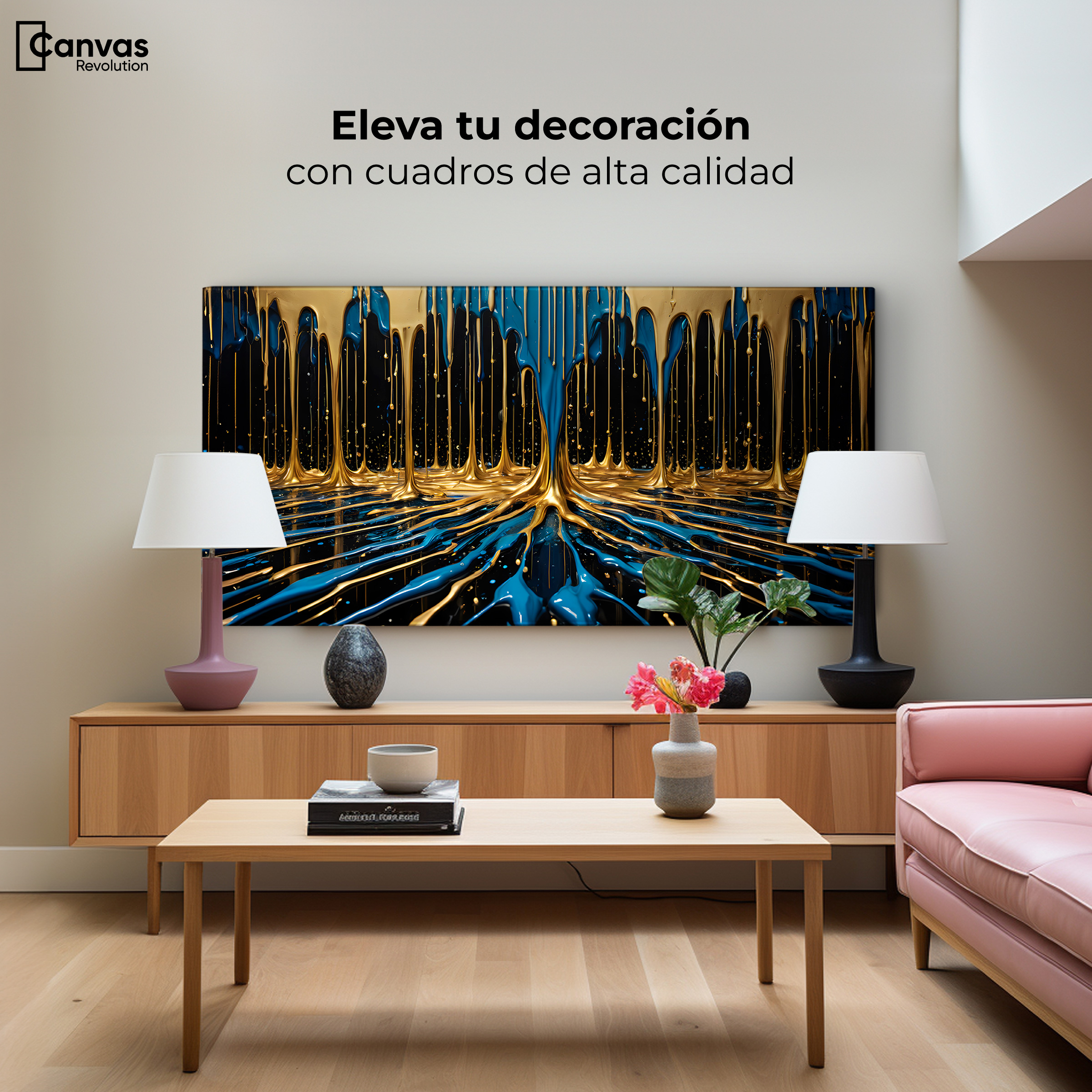 Foto 4 pulgar | Cuadro Decorativo Canvas Simetría Líquida 120x60