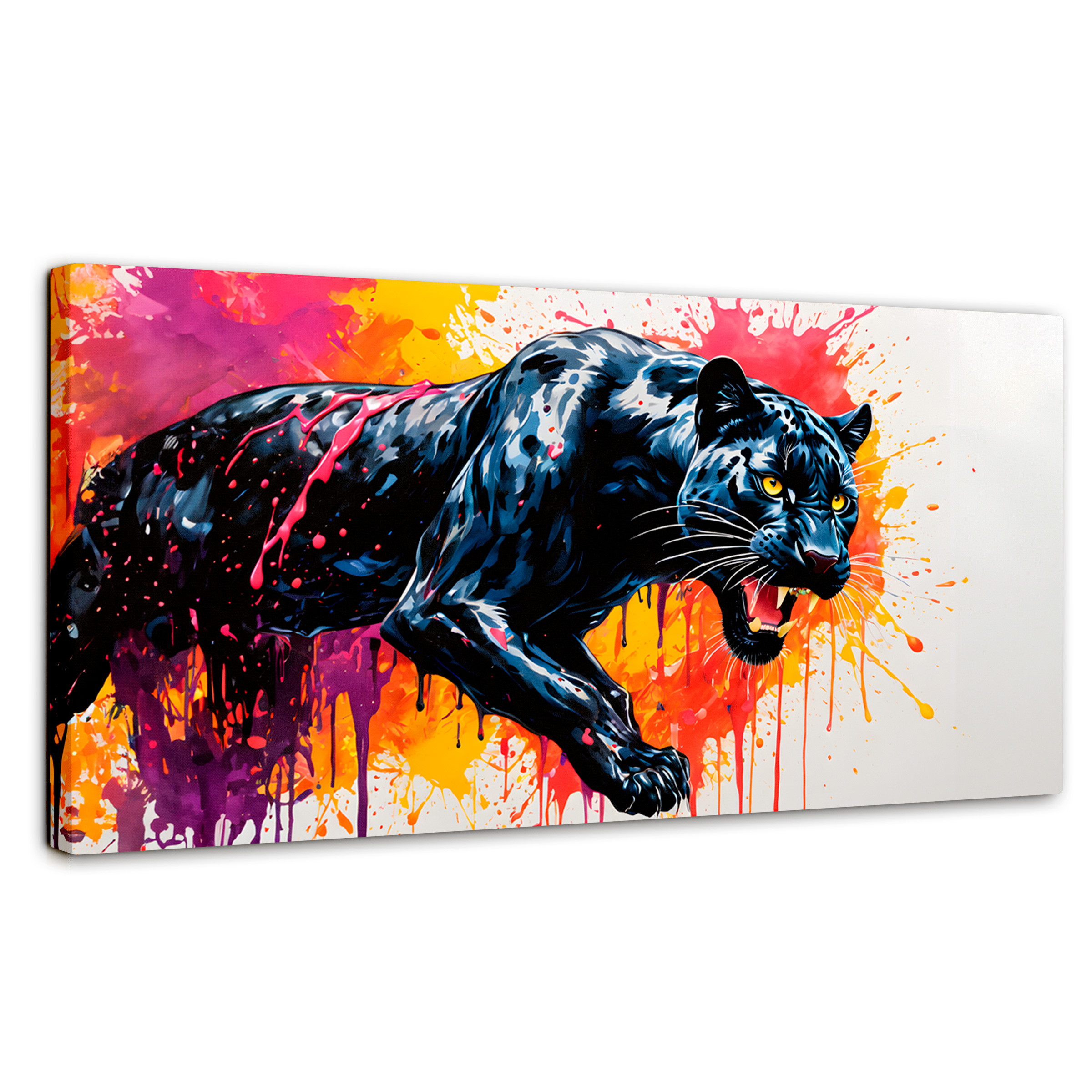 Cuadro Decorativo Canvas Pantera Colores 120x60