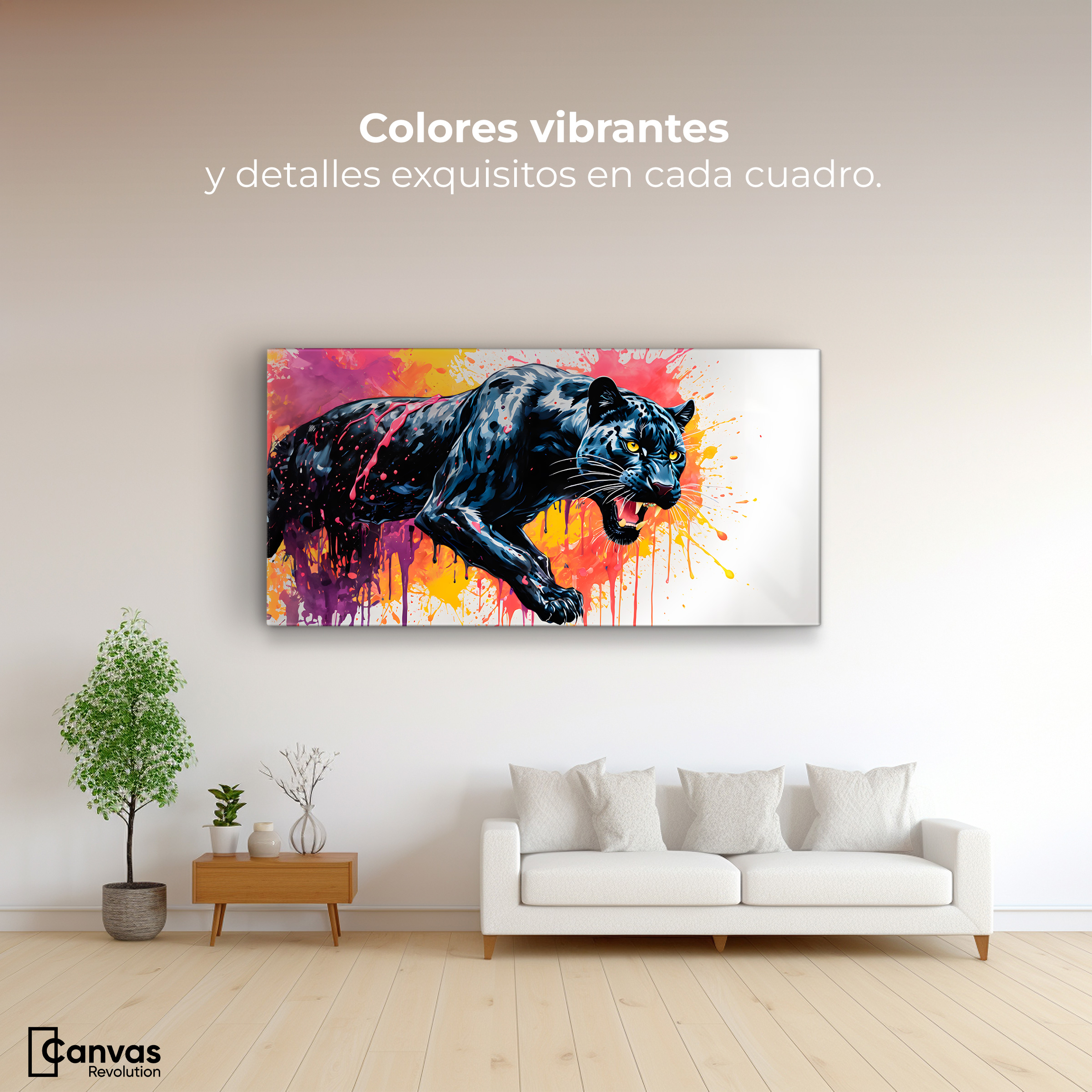 Foto 2 | Cuadro Decorativo Canvas Pantera Colores 120x60