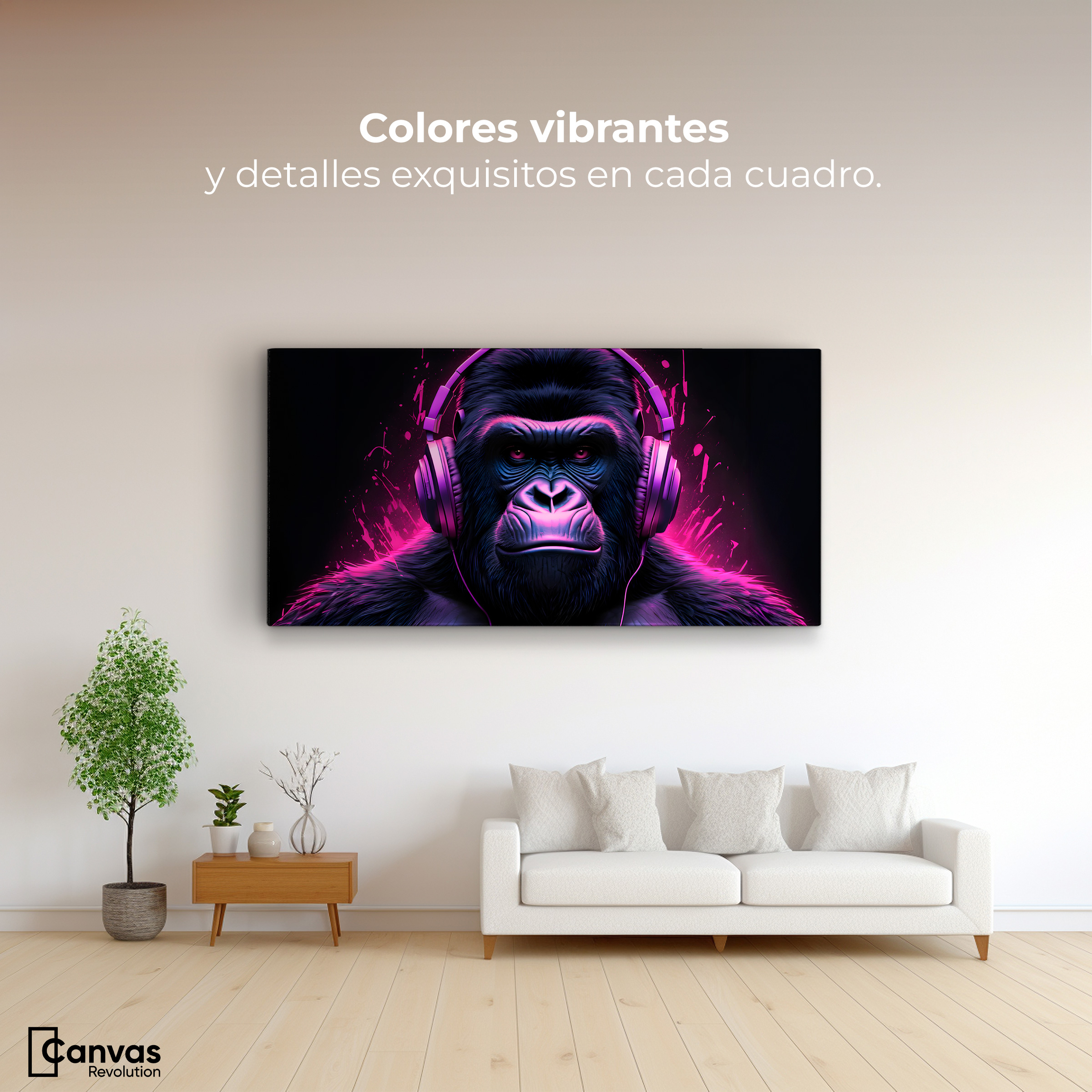 Foto 2 | Cuadro Decorativo Canvas Gorila Electrónico 120x60