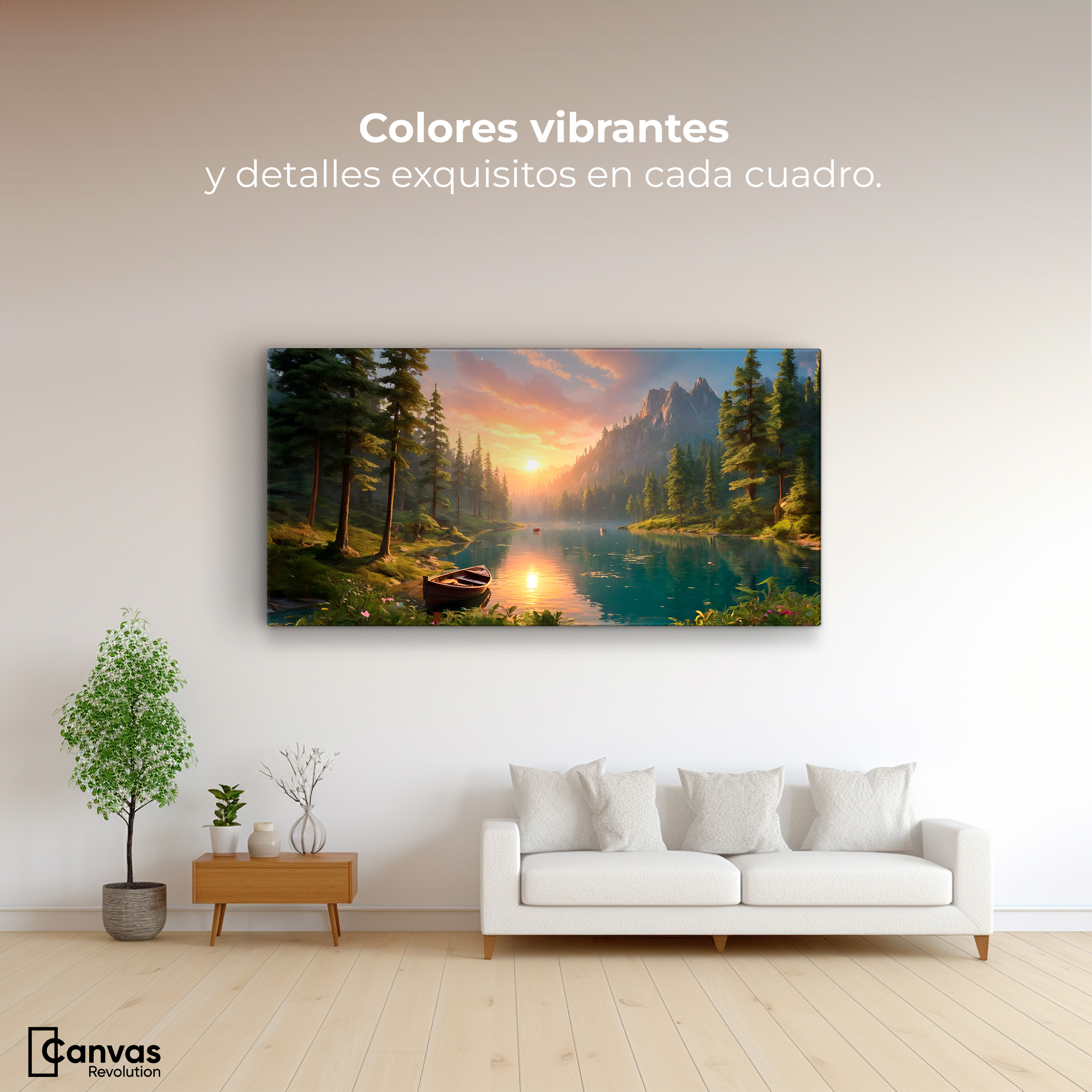 Foto 3 pulgar | Cuadro Decorativo Canvas Paisaje Vibrante 120x60