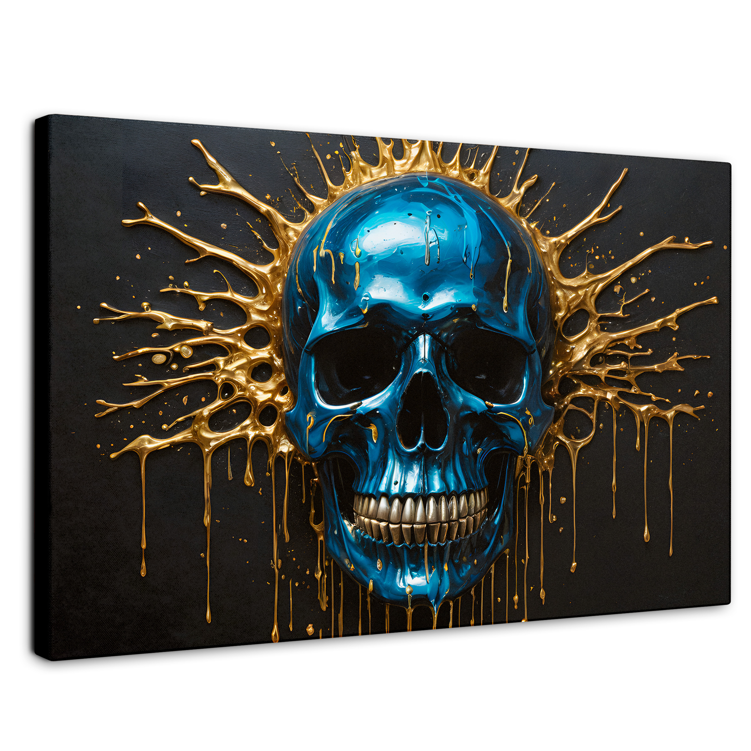 Cuadro Decorativo Canvas Cráneo Azul Zafiro 90x60