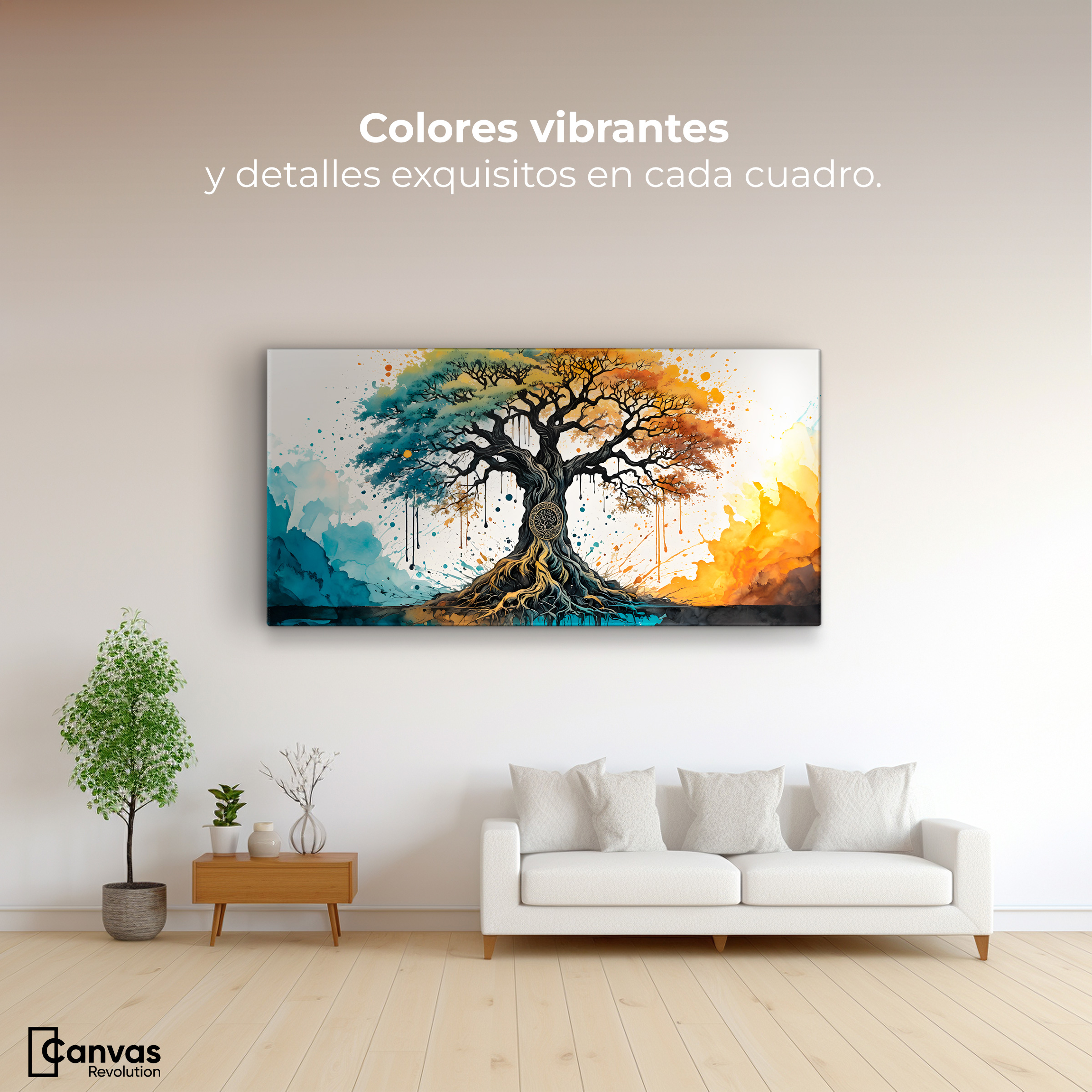 Foto 3 pulgar | Cuadro Decorativo Canvas Sinfonías Otoño 120x60