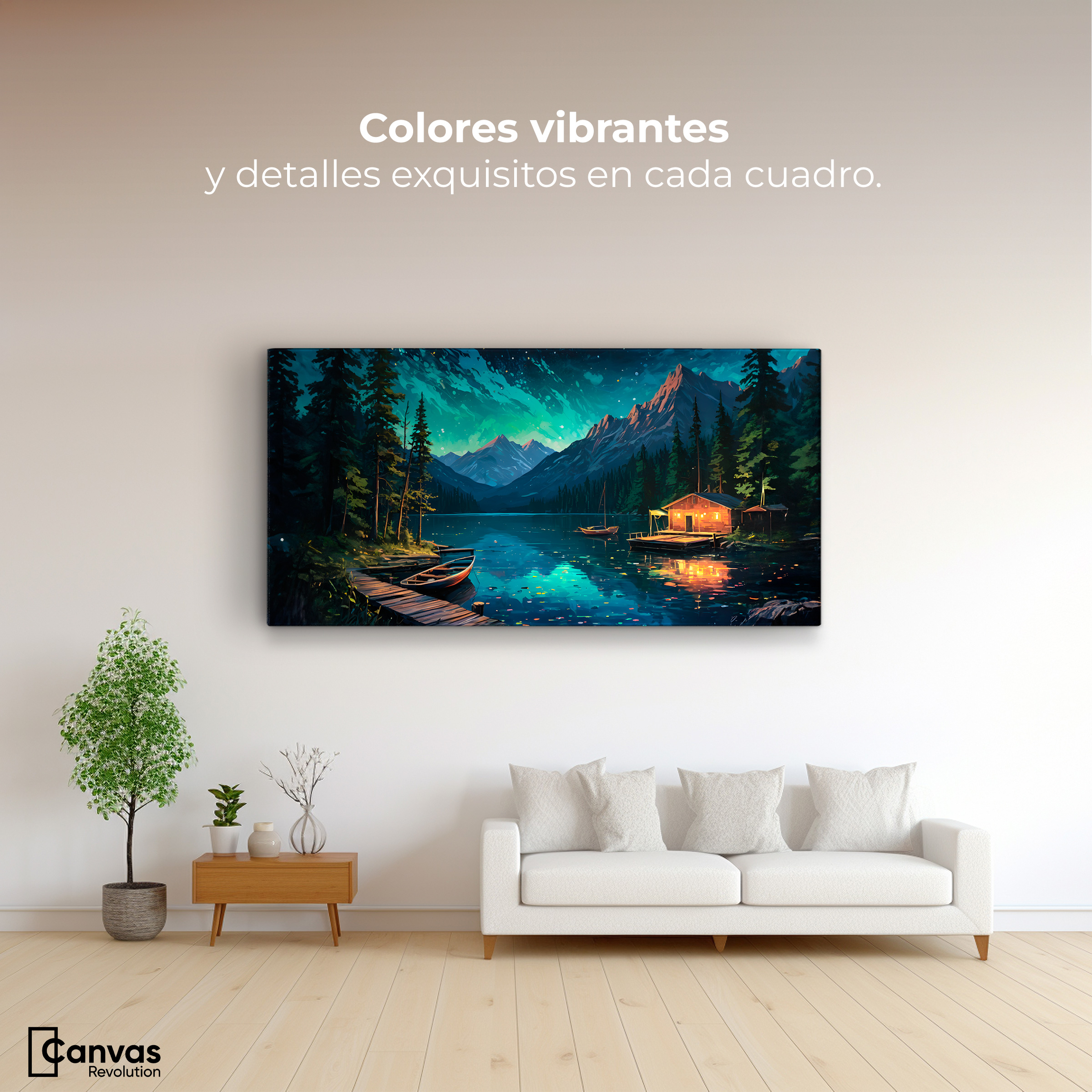 Foto 3 pulgar | Cuadro Decorativo Canvas Paisaje Nocturno 120x60