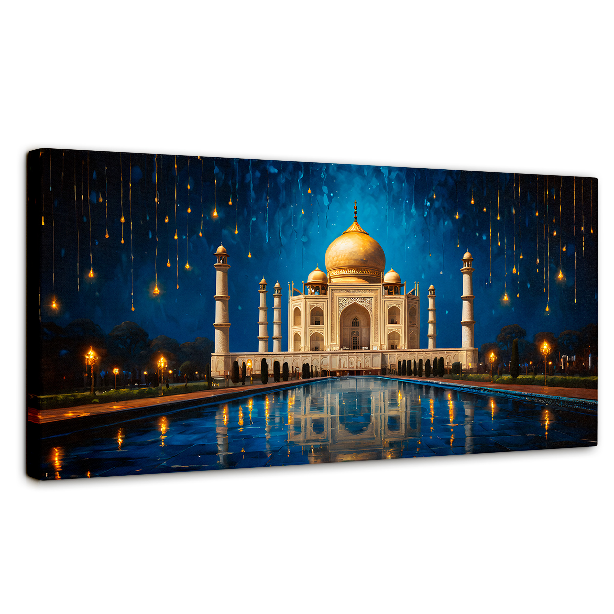 Cuadro Decorativo Canvas Lluvia Taj Mahal 120x60