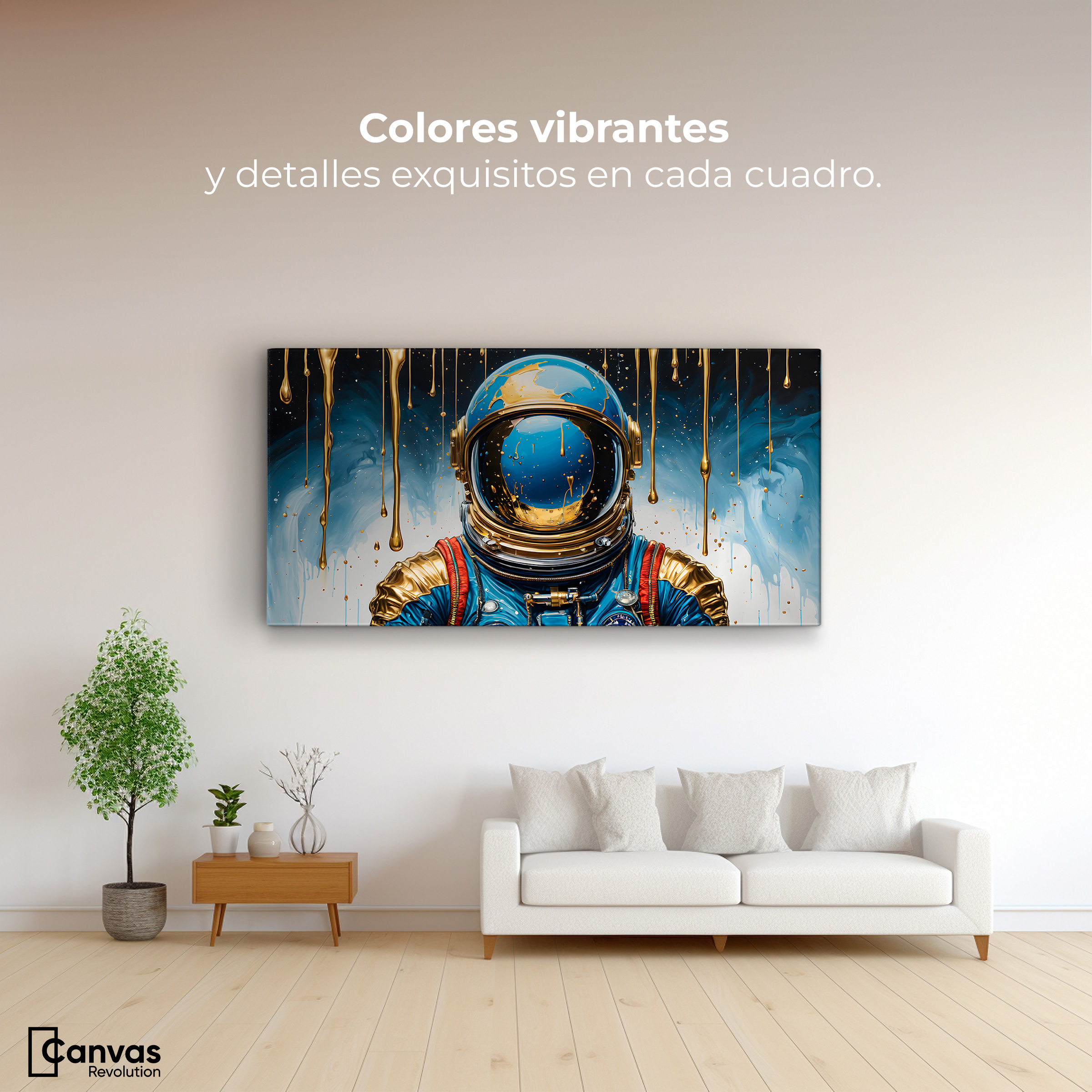 Foto 3 pulgar | Cuadro Decorativo Canvas Revolution Astronauta Azul 120x60 cm