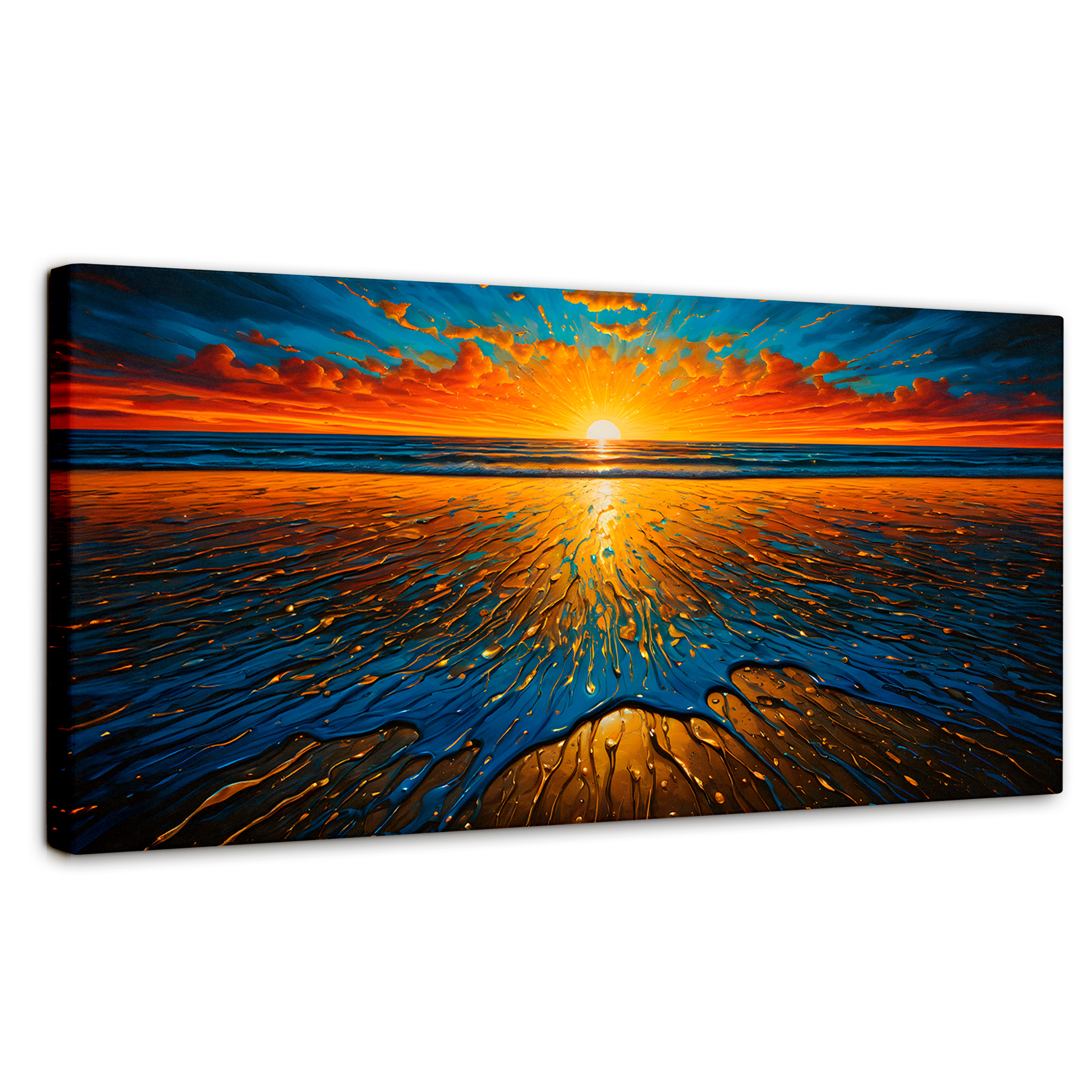Foto 2 pulgar | Cuadro Decorativo Canvas Crepúsculo Dorado 120x60