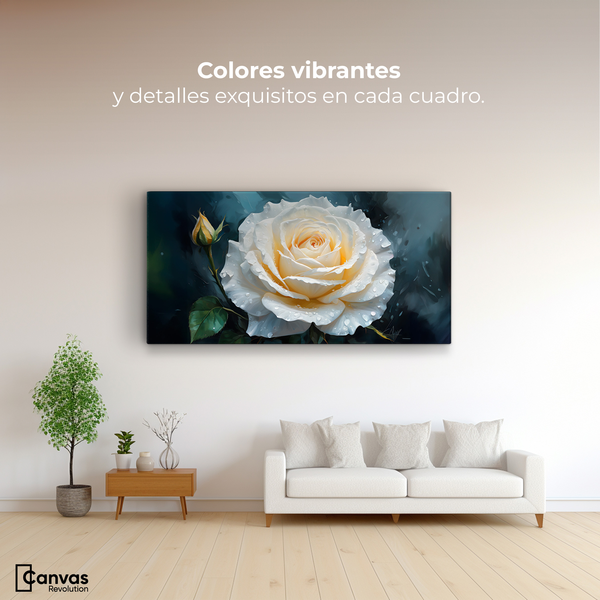 Foto 3 pulgar | Cuadro Decorativo Canvas Pétalos Celestiales 120x60