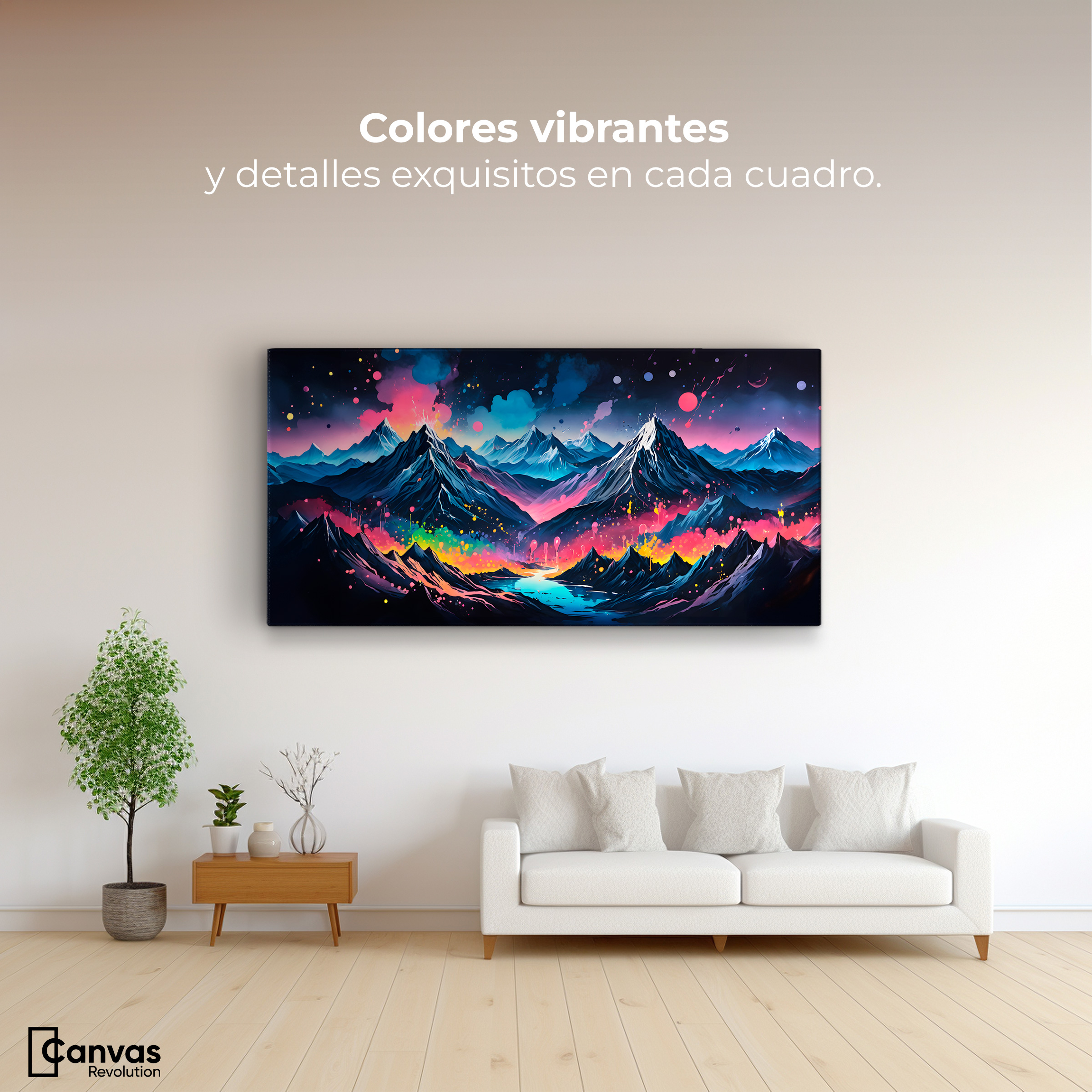 Foto 3 pulgar | Cuadro Decorativo Canvas Montañas Oscuras 120x60