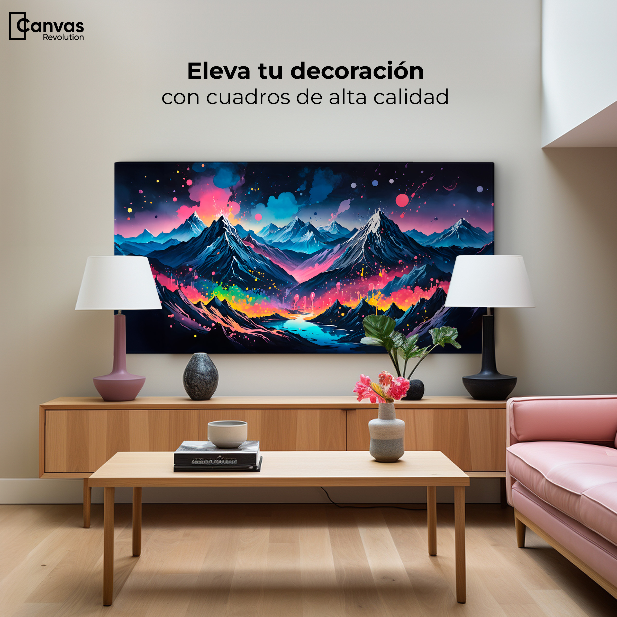 Foto 4 pulgar | Cuadro Decorativo Canvas Montañas Oscuras 120x60