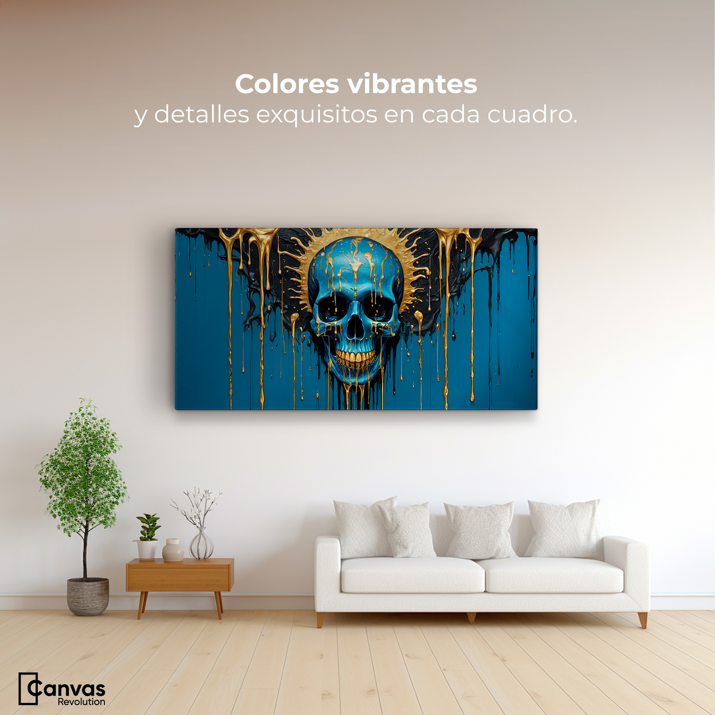 Foto 3 pulgar | Cuadro Decorativo Canvas Café Azul Zafiro 120x60