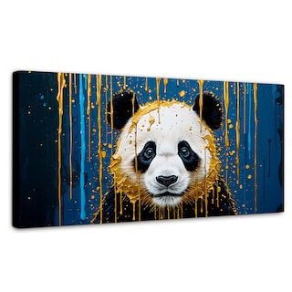 Foto 1 | Cuadro Decorativo Canvas Panda Lluvia Azul 120x60