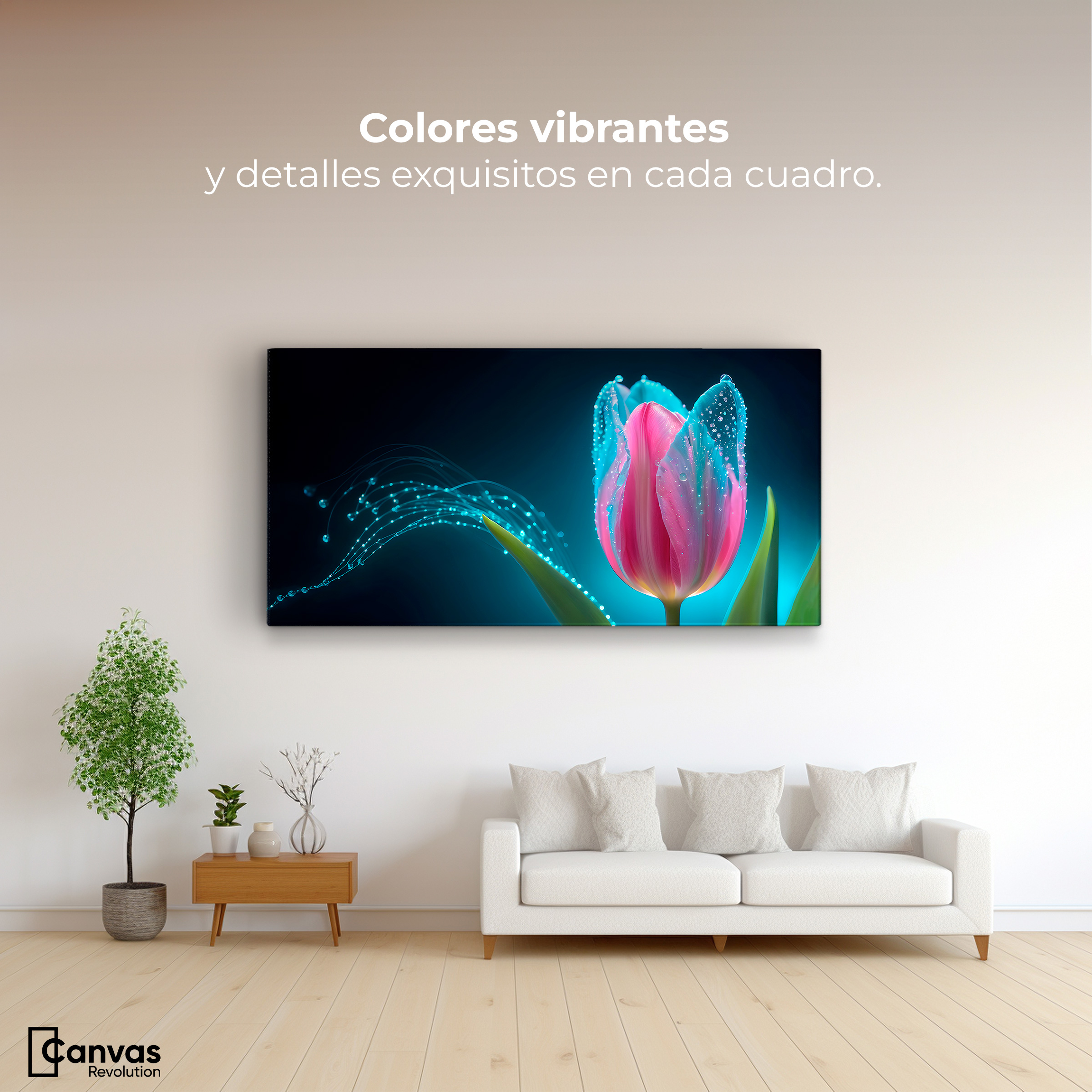 Foto 3 pulgar | Cuadro Decorativo Canvas Tulipán Aura Viva 120x60