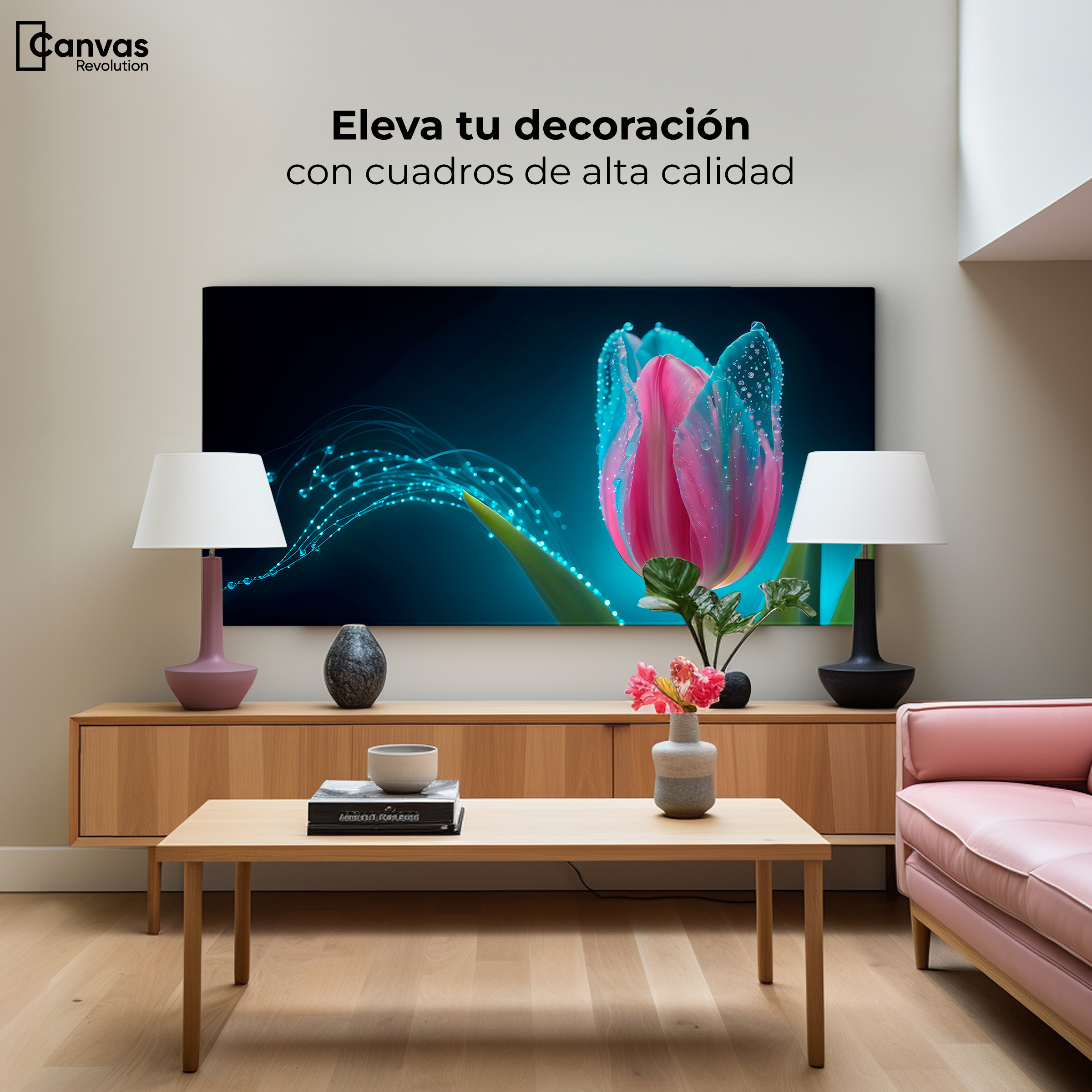 Foto 4 pulgar | Cuadro Decorativo Canvas Tulipán Aura Viva 120x60