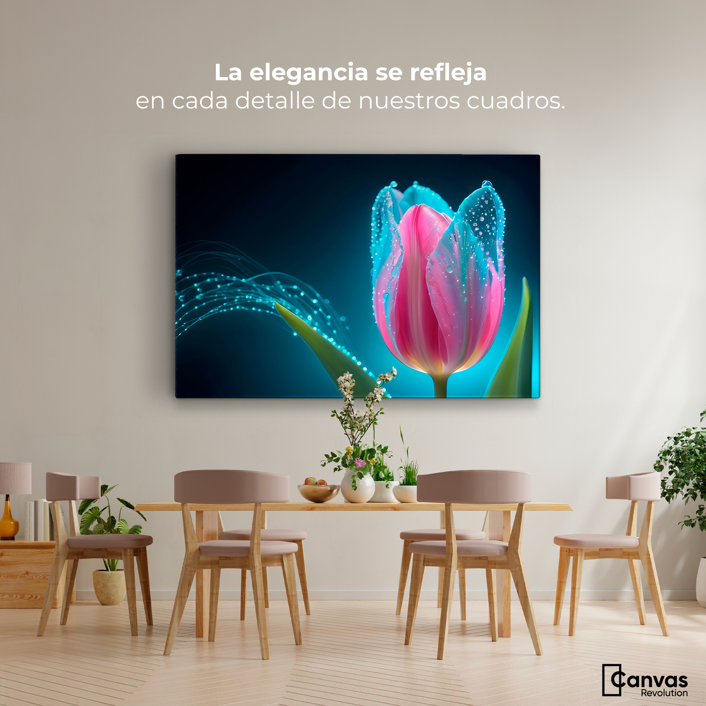 Foto 3 pulgar | Cuadro Decorativo Canvas Tulipán Aura Viva 90x60
