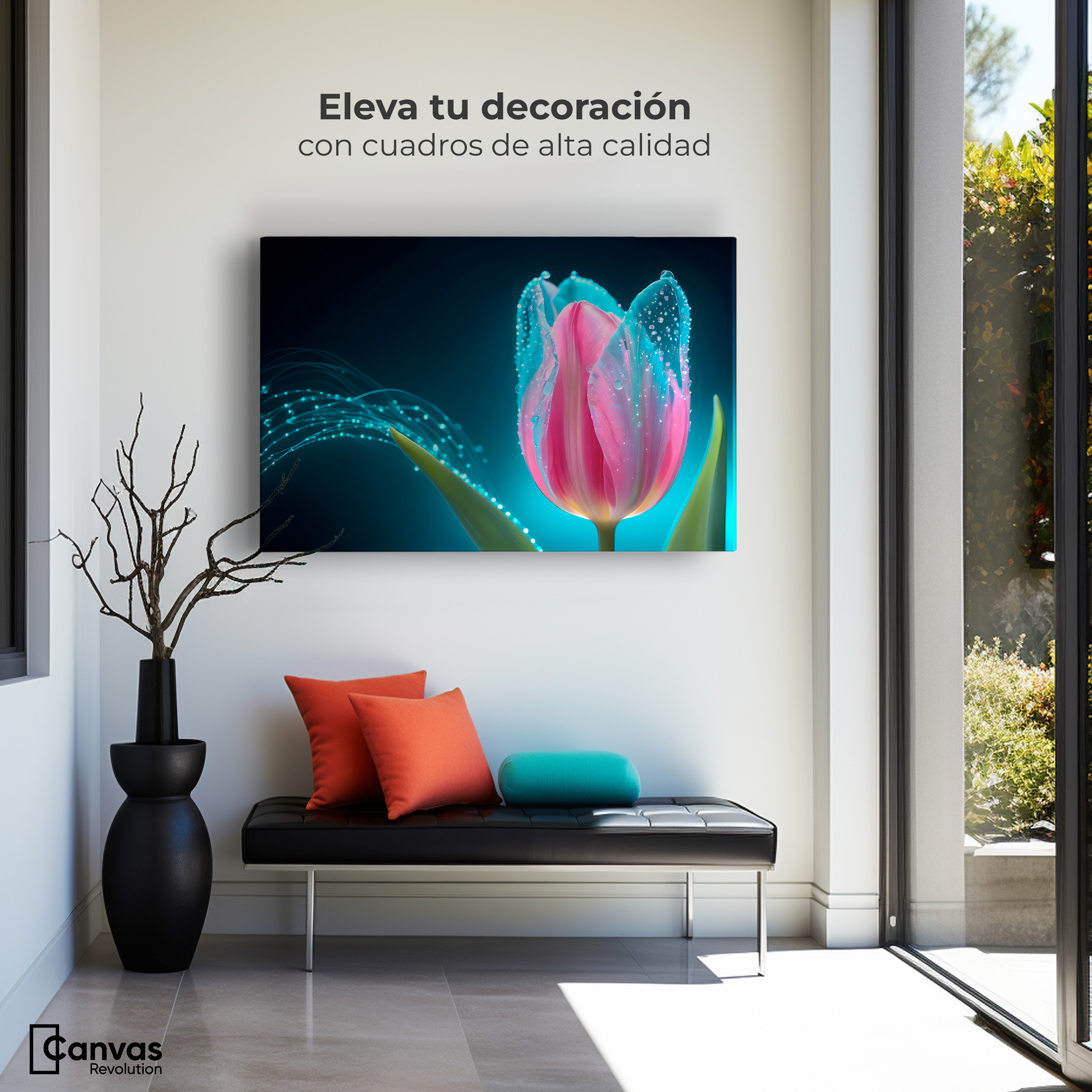 Foto 4 pulgar | Cuadro Decorativo Canvas Tulipán Aura Viva 90x60