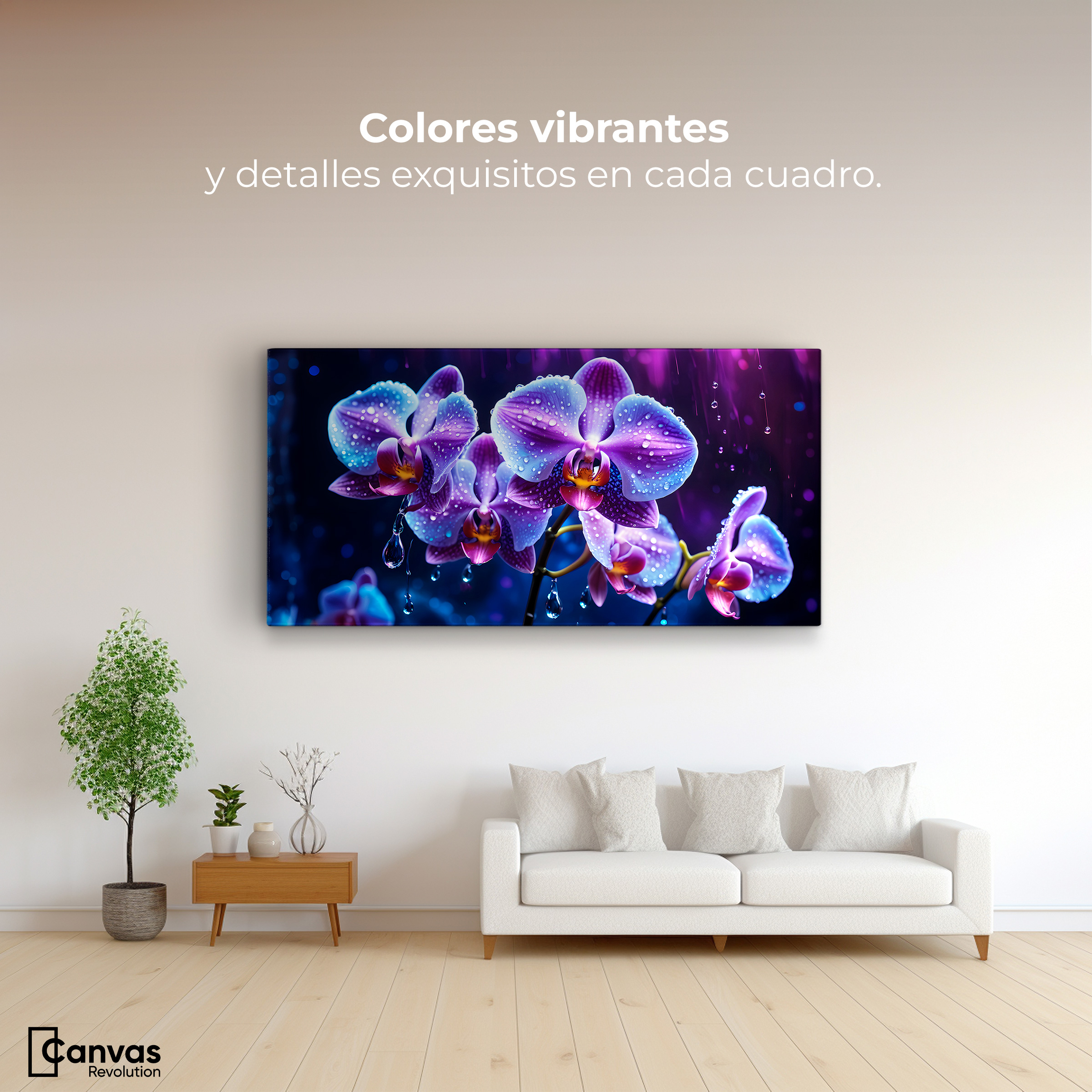 Foto 3 pulgar | Cuadro Decorativo Canvas Orquídea Luz Sutil 120x60