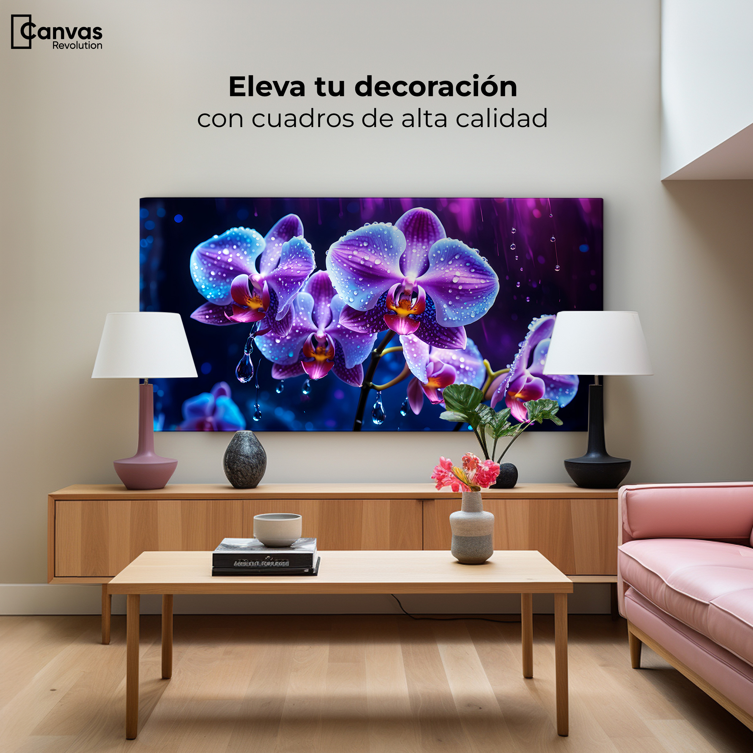 Foto 3 | Cuadro Decorativo Canvas Orquídea Luz Sutil 120x60