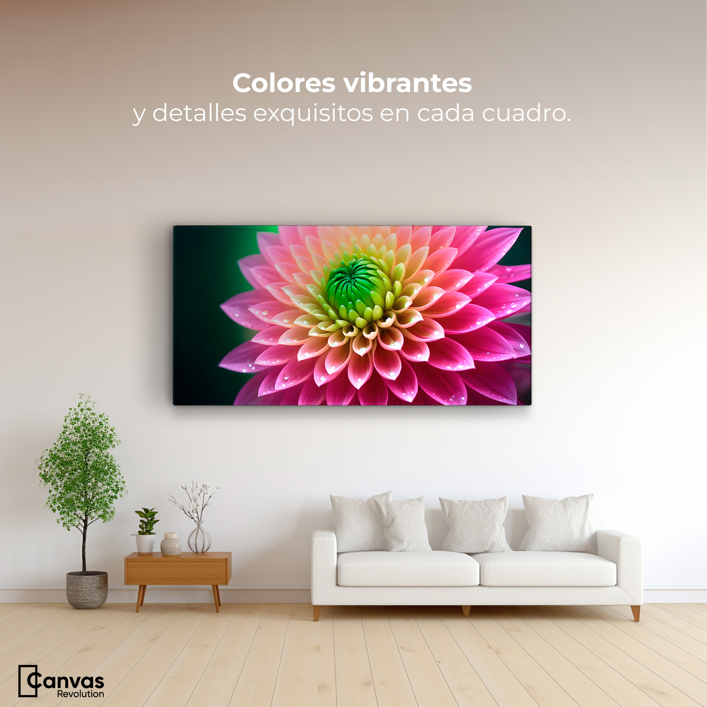 Foto 3 pulgar | Cuadro Decorativo Canvas Dalia Brillo Vivo 120x60