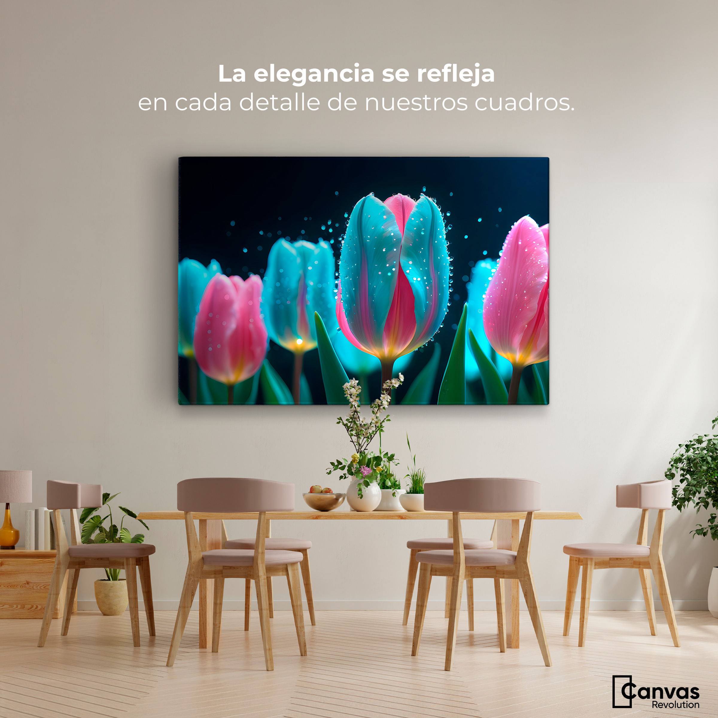 Foto 3 pulgar | Cuadro Decorativo Canvas Tulipanes Fragancia 90x60