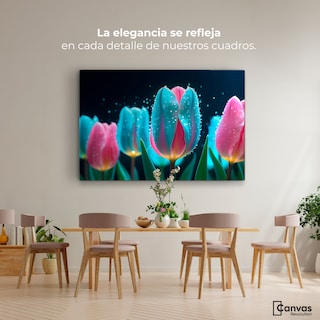 Foto 2 | Cuadro Decorativo Canvas Tulipanes Fragancia 90x60