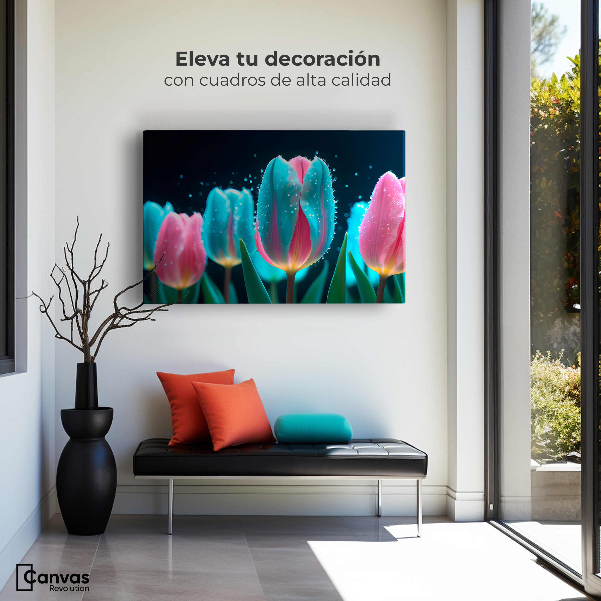 Foto 4 pulgar | Cuadro Decorativo Canvas Tulipanes Fragancia 90x60